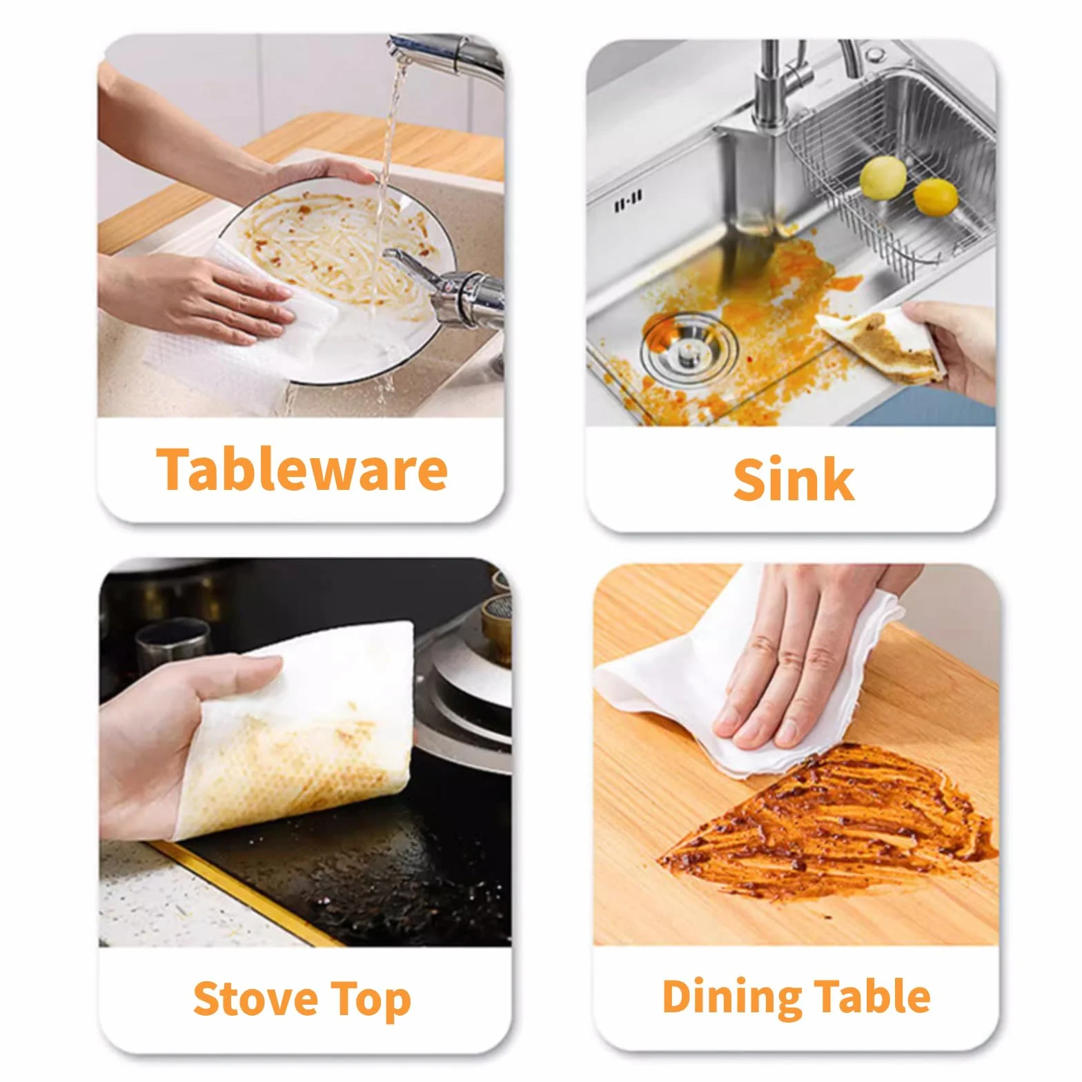 VIETDAI Salviettine Sgrassatore Cucina al Limone, Salviette Detergenti per Pulizia Piani a Induzione e Fornelli - 40 Pezzi