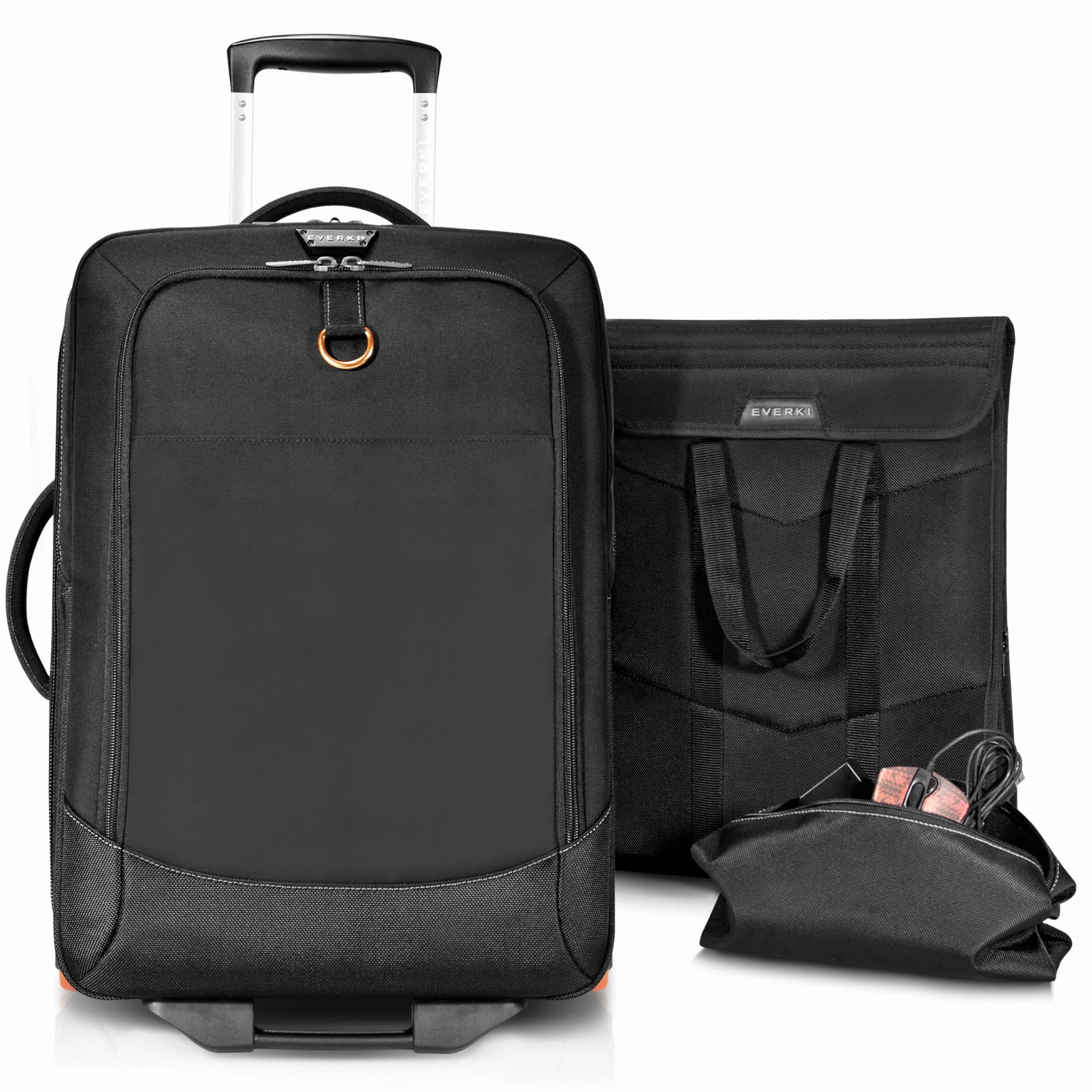 Everki Wheeled 420 Trolley per Laptop 18,4" – Bagaglio a Mano con Ruote, Custodia Rimovibile TSA, Borsa da Viaggio Business & Gaming – Nero