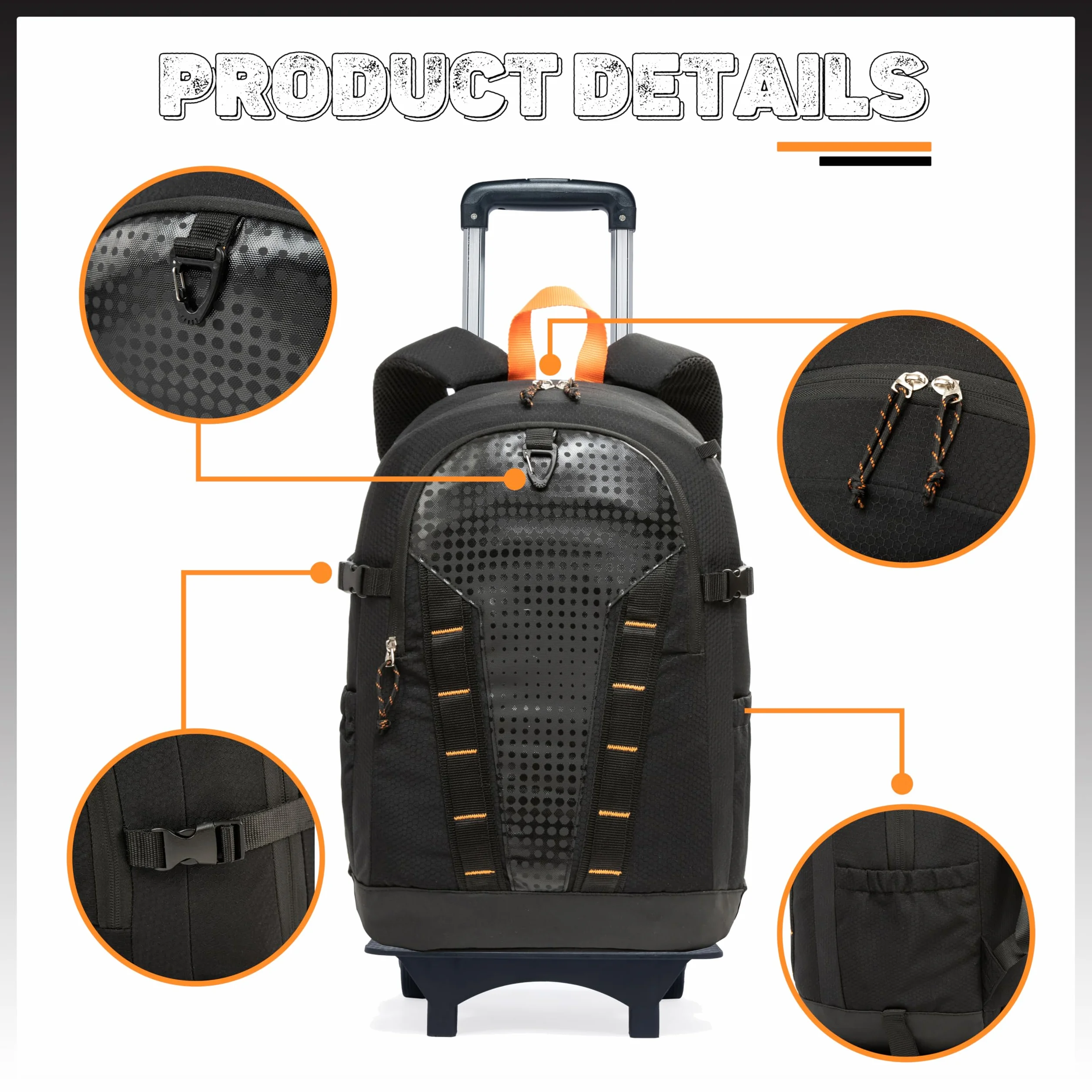 Zaino Trolley per PC Portatile con Ruote per Uomo