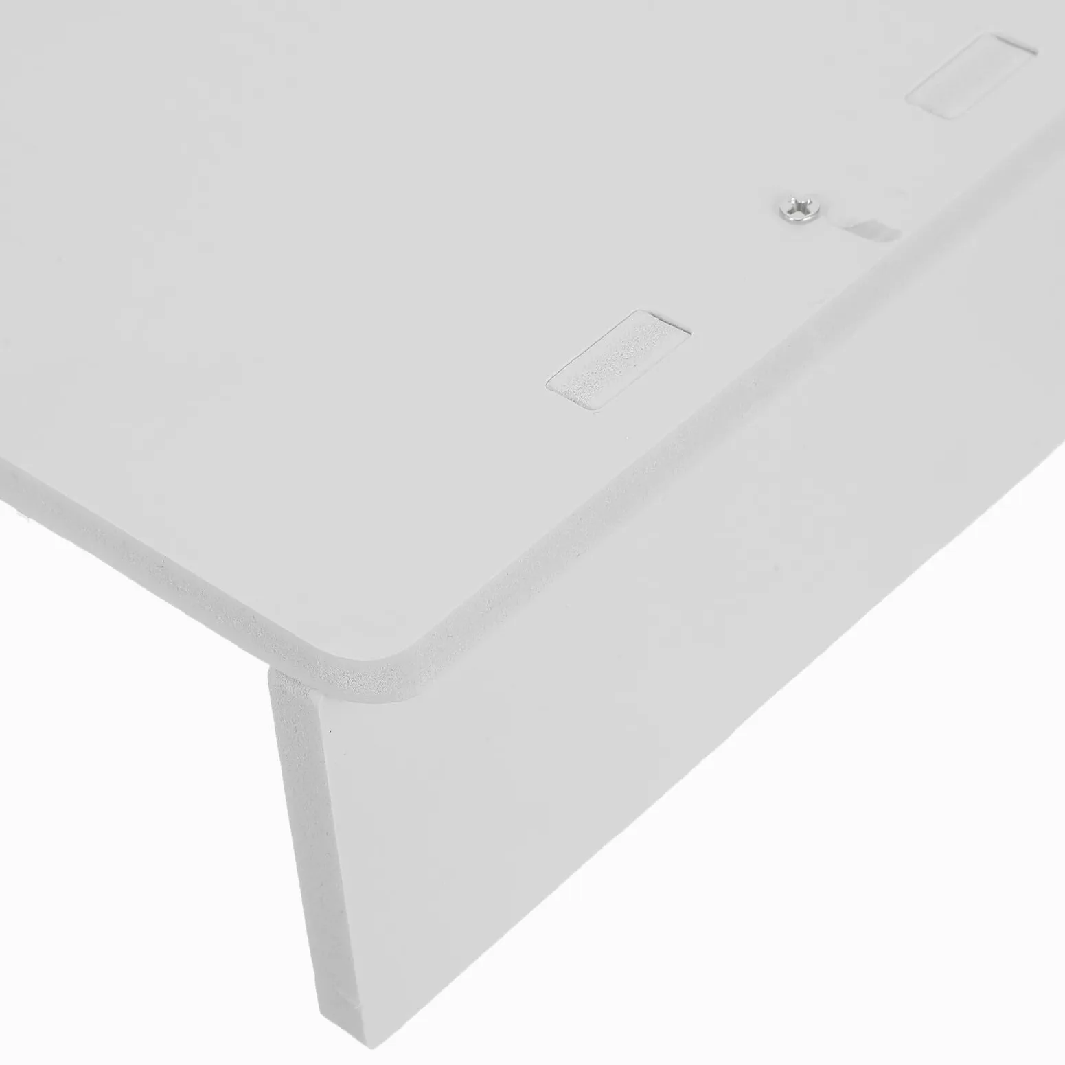 Supporto Monitor in Legno Bianco a 2 Livelli per Scrivania | Design a Doppio Strato, Superficie Raffinata, Base Stabile Antiscivolo, Adatto a Professionisti e Studenti