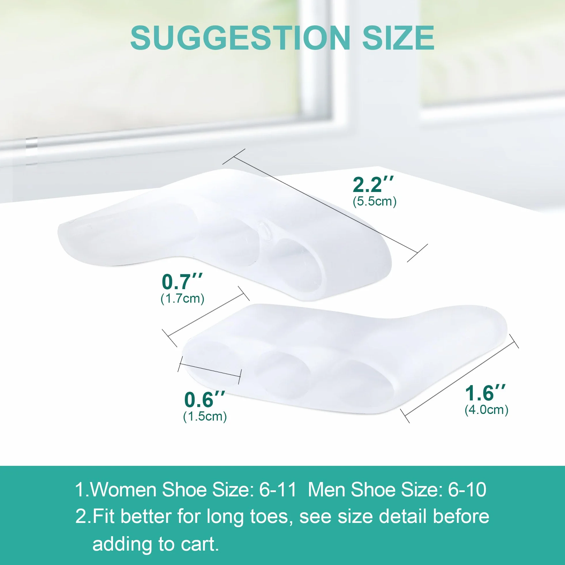 Separatori per Mignolo in Gel 8 Pezzi Distanziatori per Alluce Valgo Clear