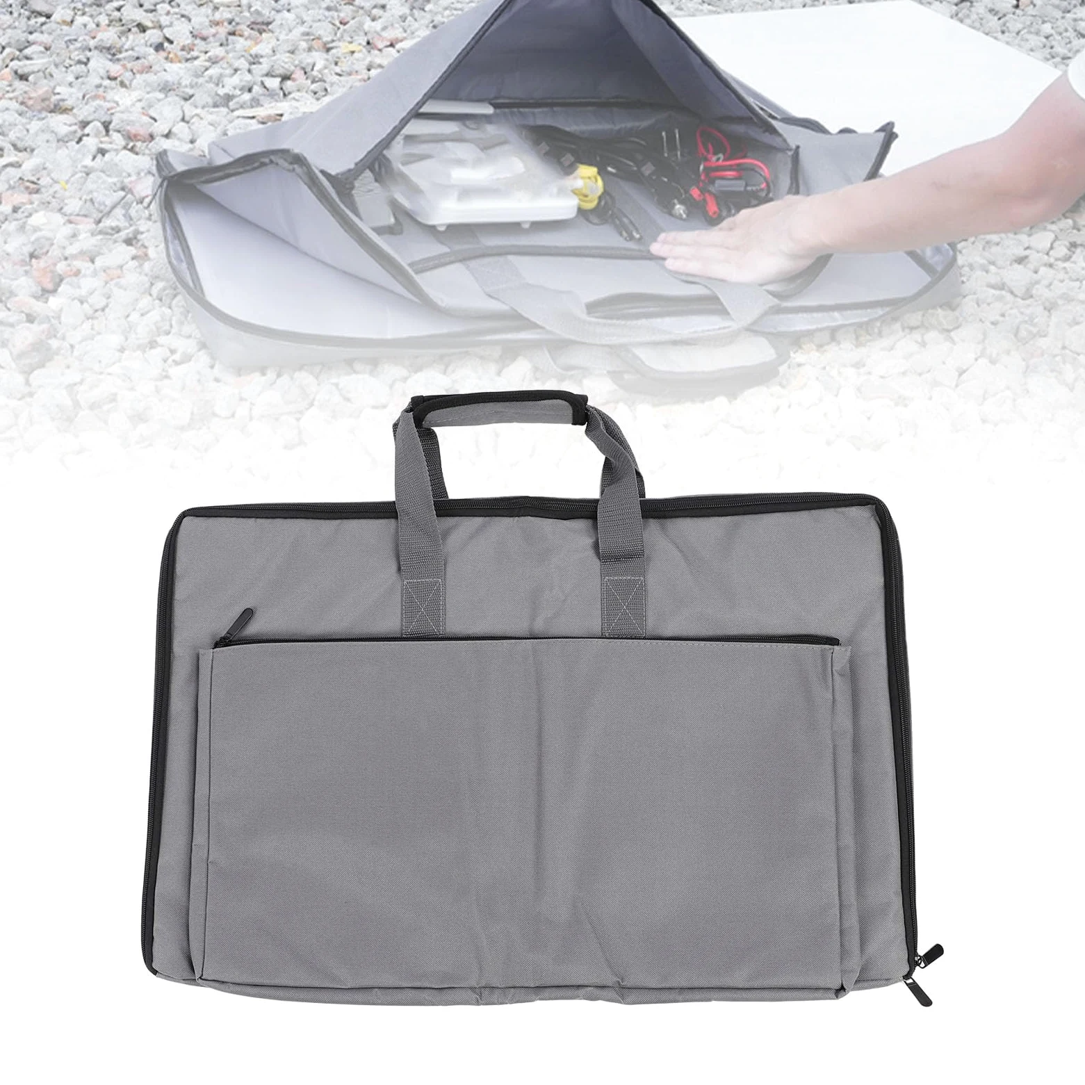 Zerodis Necessaire da Viaggio in Tela, Custodia Porta Satellite con Doppia