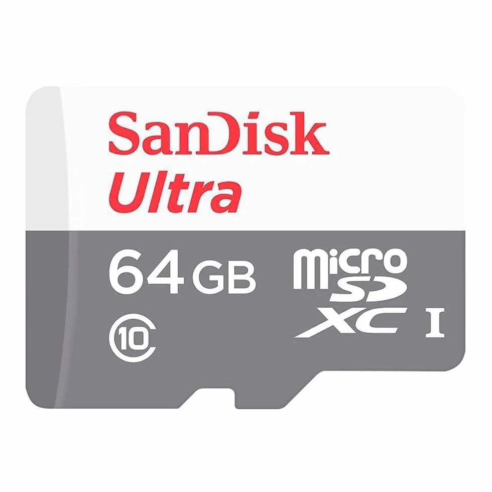 SanDisk Ultra microSDXC 64GB, up to 100MB/s, Class 10, UHS-I, Full HD video White/Grey