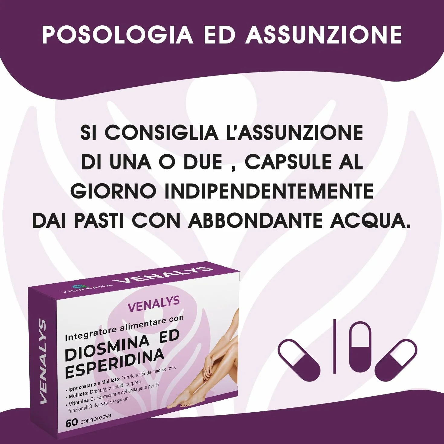 Diosmina ed Esperidina integratore microcircolo emorroidi vene varicose gambe gonfie capillari rotti ippocastano meliloto vitamine