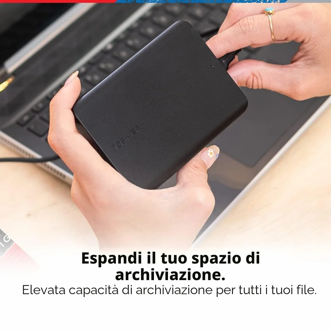 TOSHIBA Canvio Basics 4TB USB 3.0 External Portable Hard Drive Nero HDTB540XK3CA