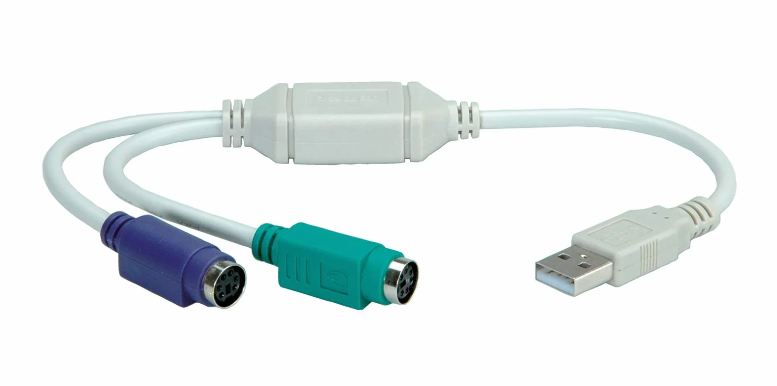 Rotronic USB to 2x PS/2 USB A PS/2 Grigio cavo di interfaccia e adattatore