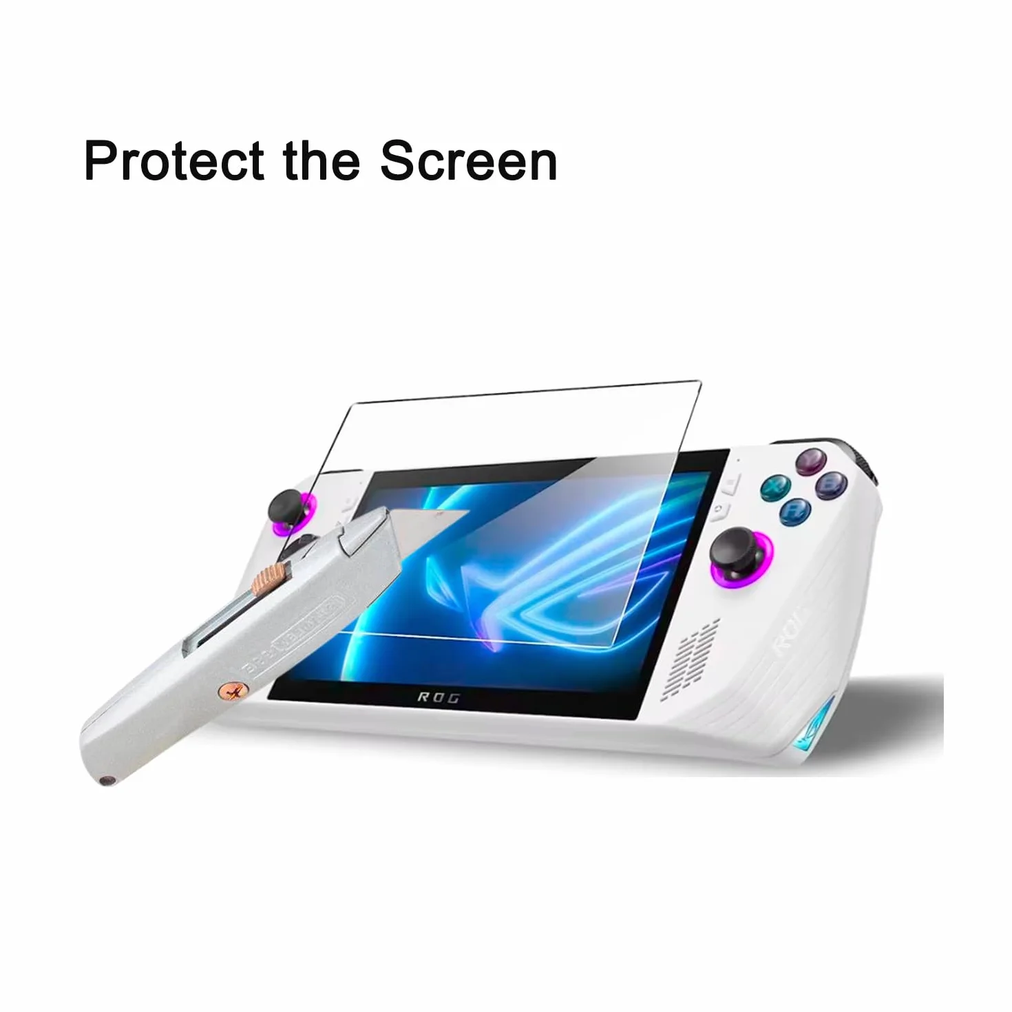Pellicola salvaschermo compatibile con ASUS ROG Ally Game Player [7 pollici] Pellicola protettiva in vetro temperato Ultra HD, durezza 9H, resistente ai graffi senza bolle