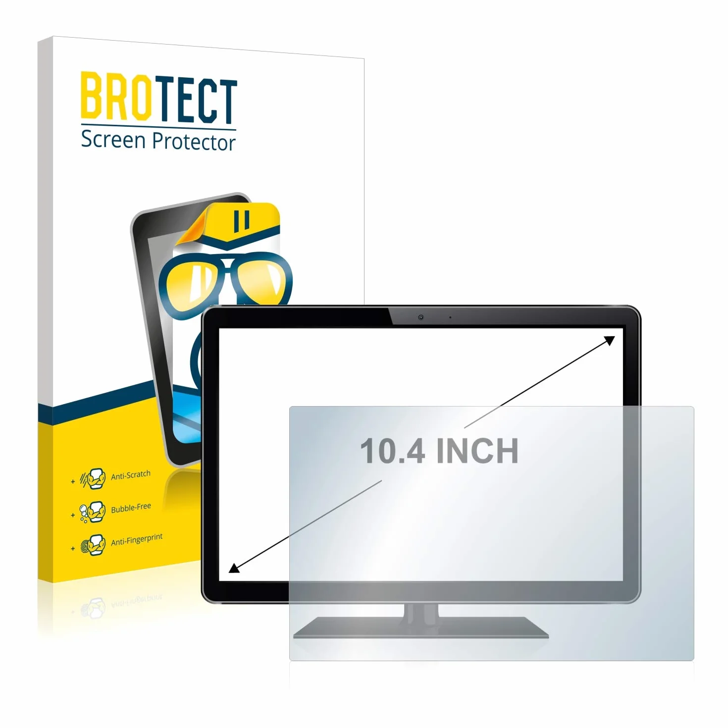 brotect 10.4" Pellicola Protettiva per Schermo piatto con 10,4 Pollici (26.4 cm) [210 x 158 mm, 4:3] (2 Pezzi) Trasparente Anti-Impronte