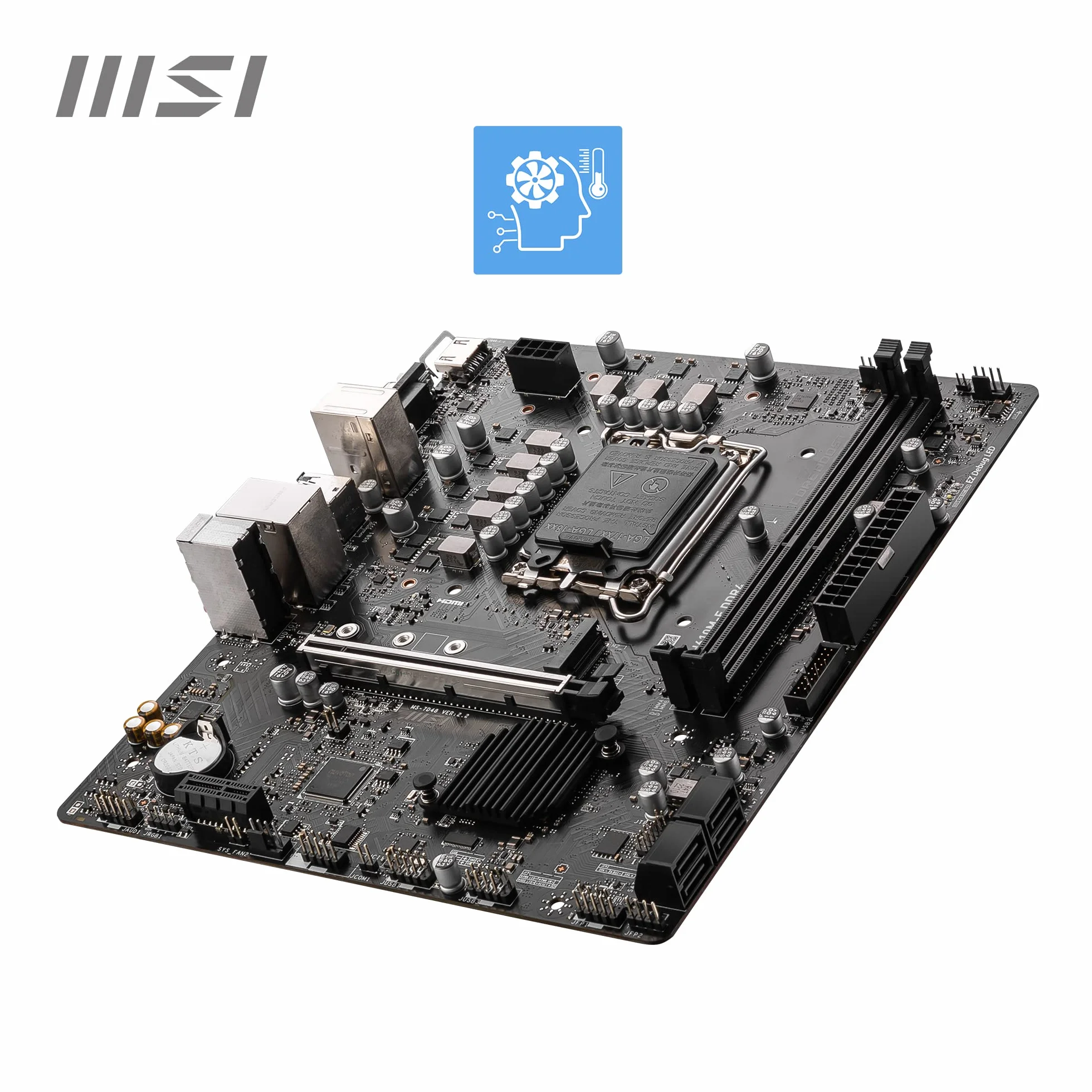 MSI PRO H610M-E DDR4 Scheda Madre, Micro-ATX - Supporta Intel Core 12a e 13a Gen, LGA 1700-2 x DIMMs (3200MHz), 1x PCIe 4.0 x16 slot, 1 x M.2 Gen3, USB 3.2 Gen1, 1G LAN, HDMI 1.4 & VGA