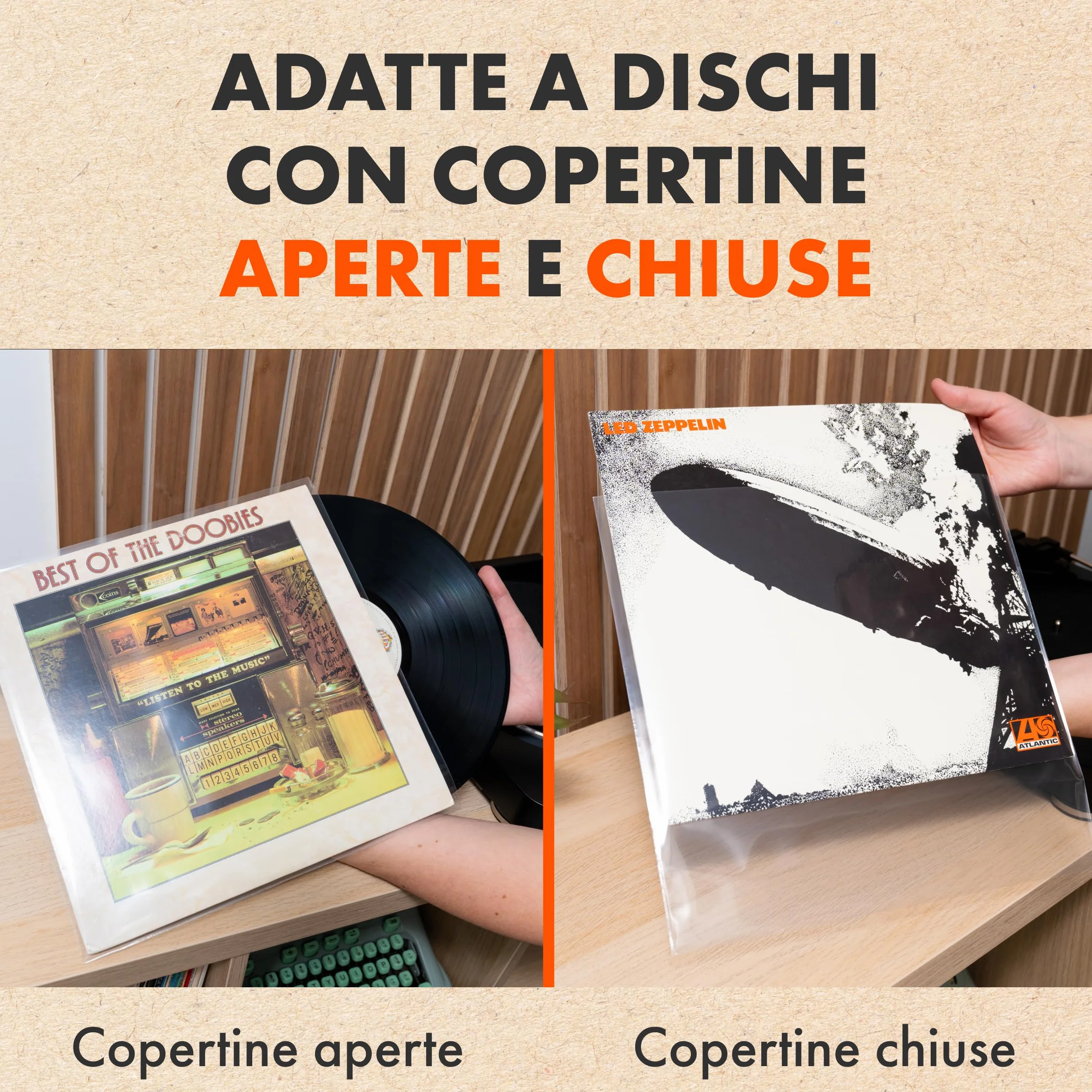 50x Trasparente 33 Giri Buste Per Vinile STANDARD | CRYSTAL Esterne Plastica Custodie Per Singoli e Doppi LPs | Protettive Polipropilene Vinile Copertine