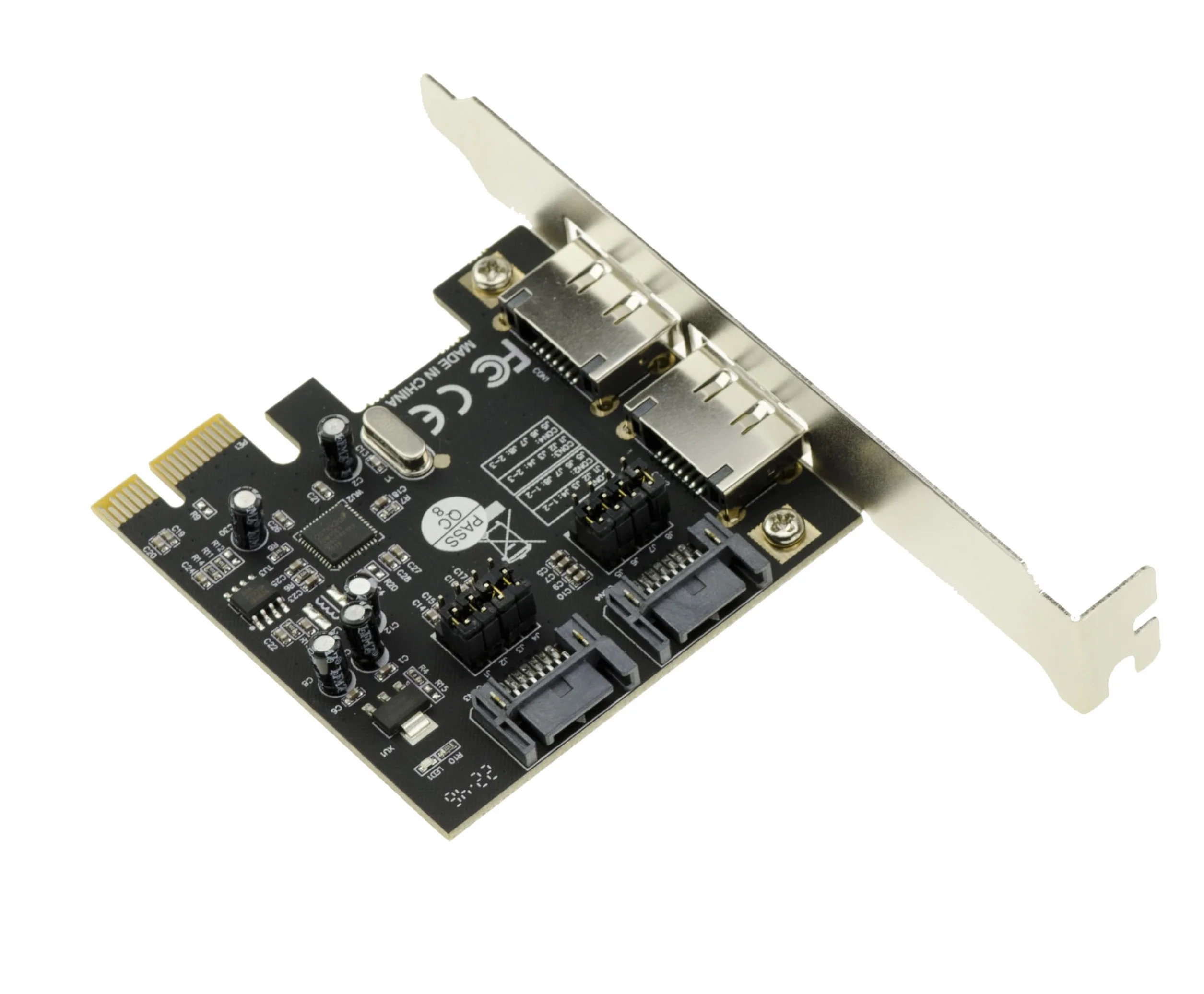KALEA-INFORMATIQUE Scheda controller PCI Express PCIe 2 porte SATA 3 con prese SATA interne ed eSATA esterne. Chipset ASM1061
