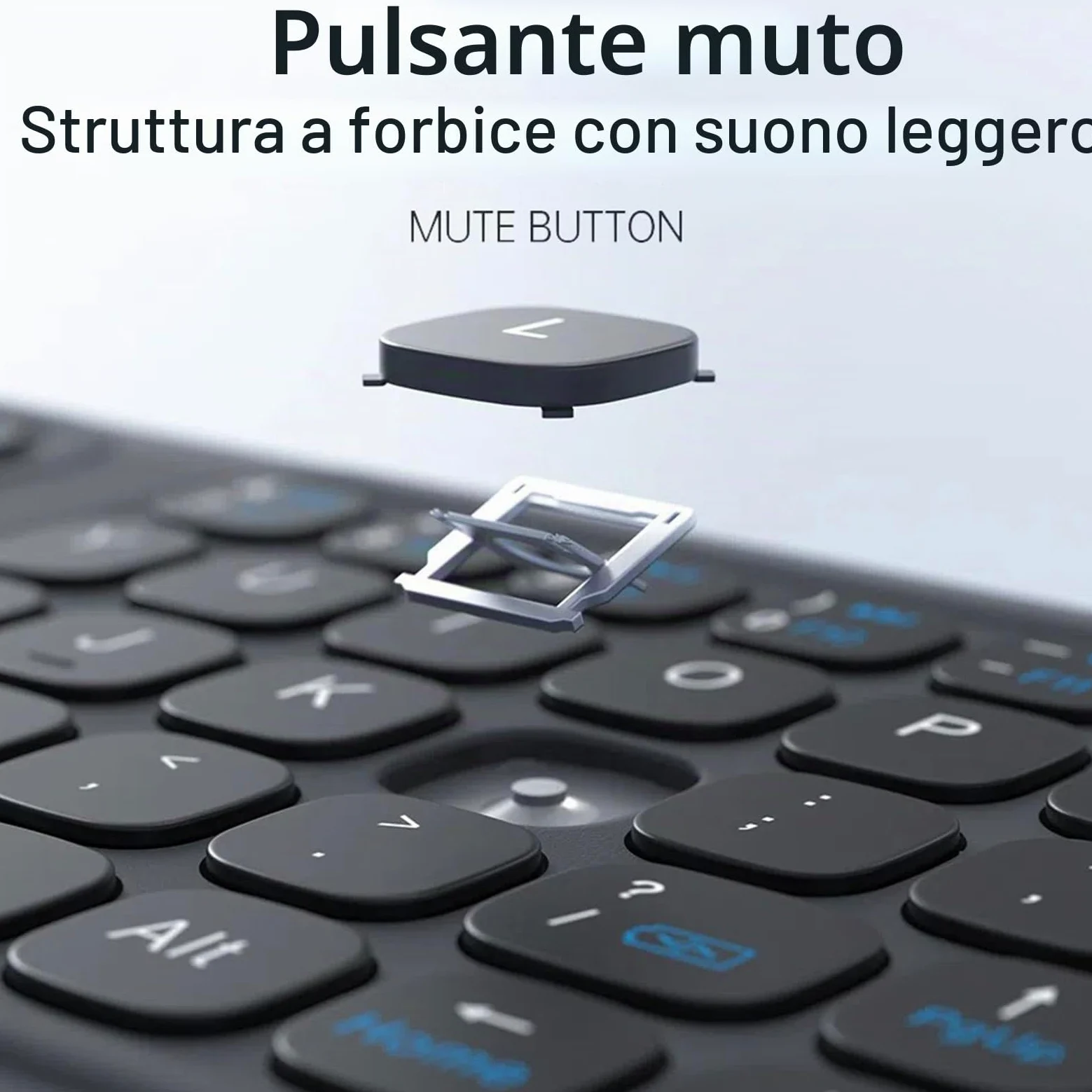 Tosuny Tastiera Bluetooth Pieghevole con Touchpad, Tastiera Wireless Pieghevole con Interruttore a Forbice, Tasto Silenzioso, Tastiere Pieghevoli Tascabili Full Size Ricaricabili per
