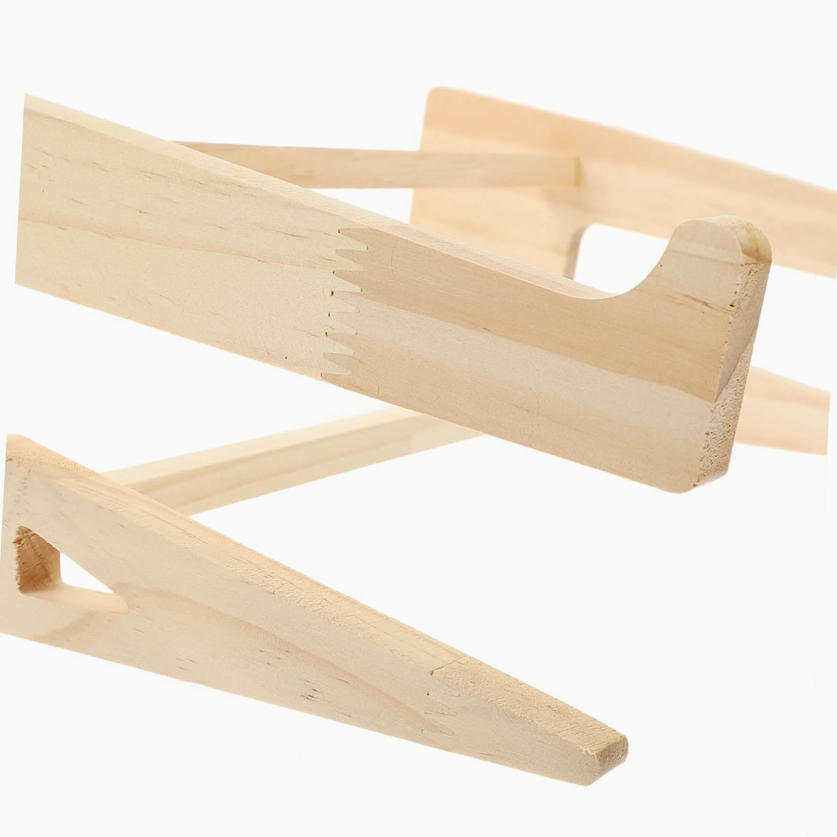 4 Pezzi Supporto per Laptop in Legno Massello Rialzato Ergonomico per Scrivania Stand Portatile Antiscivolo per Notebook e Tastiera Design Salvaspazio per e Casa