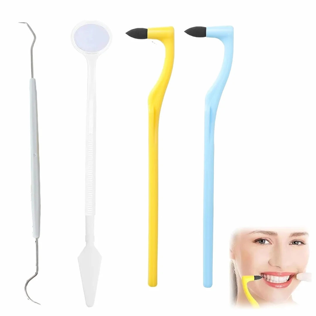 Kit Pulizia Denti Rimozione Tartaro Sbiancante Denti (2 Rimuovi Tartaro, 1 Gancio, 1 Specchio)