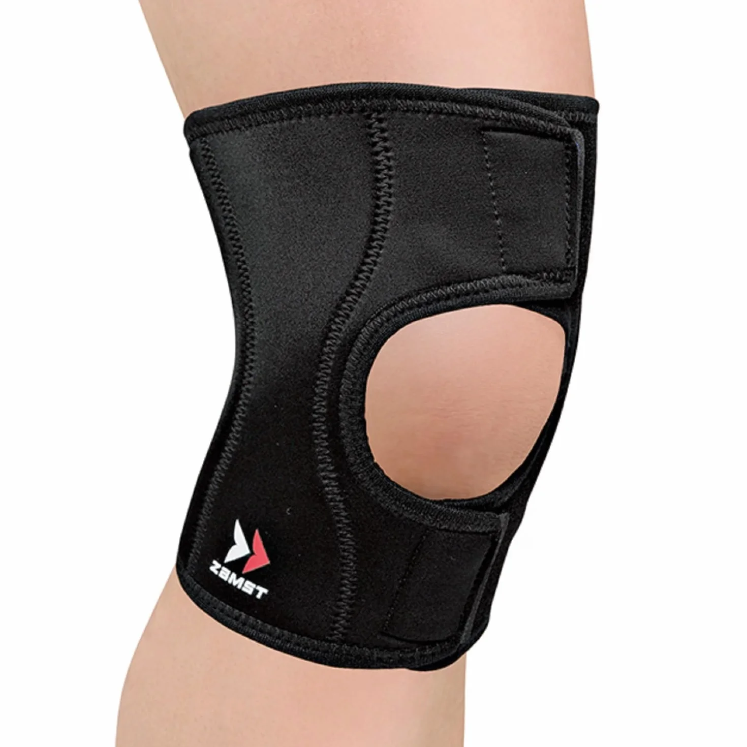 Zamst EK-1 Knee - Ginocchiera Regolabile Leggera per Sostegno del Ginocchio - Tutore a Compressione, Design Full Open, Confortevole e Traspirante - Ideale per Camminata e Trekking (S)