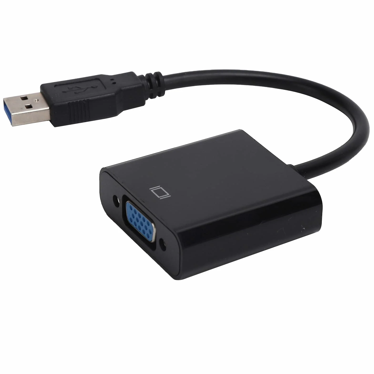 Qiilu Convertitore USB 3.0 Maschio a VGA Femmina 15 Pin 1080p 60 Hz per PC Laptop Monitor Proiettore