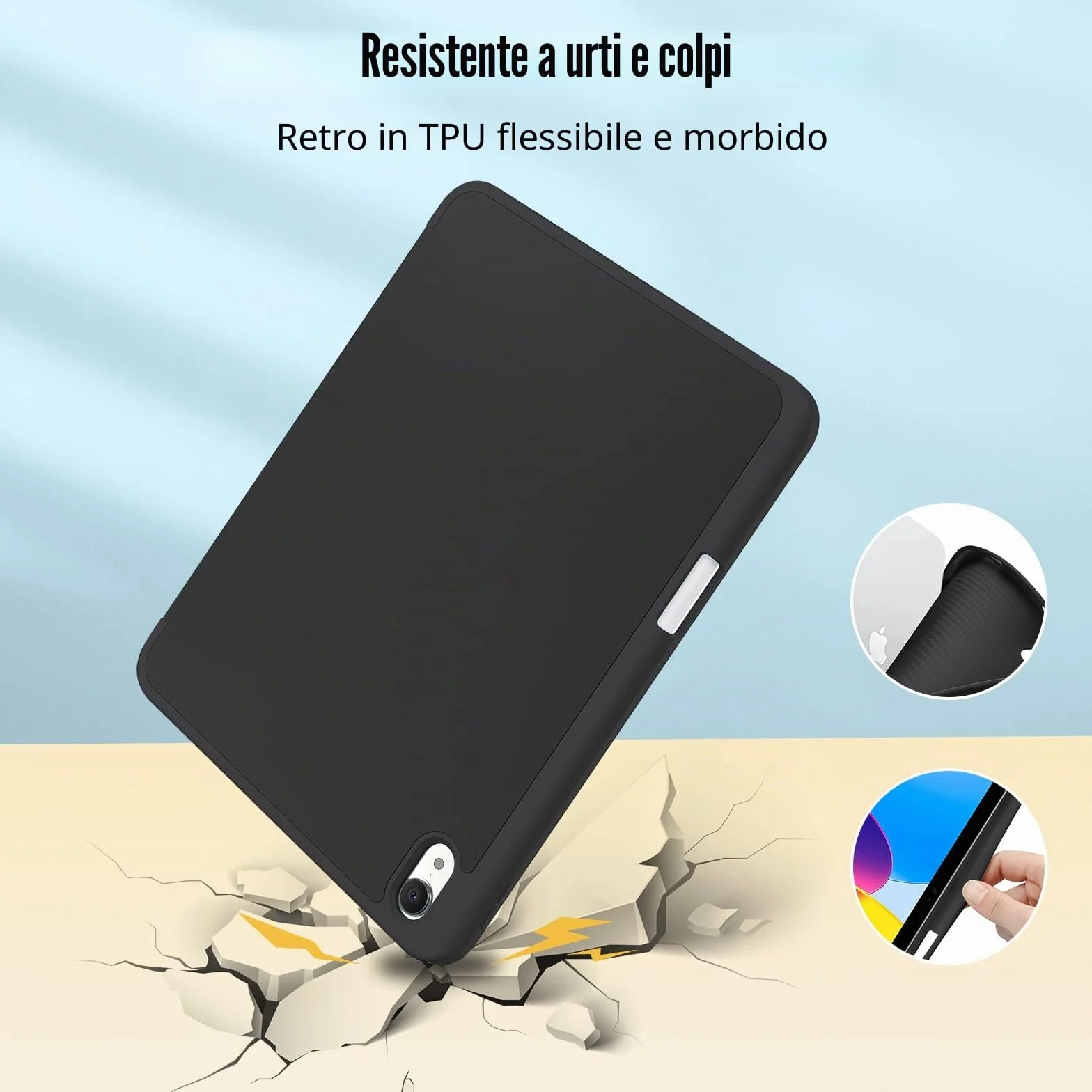 ProCase Cover iPad A16 11 Generazione 11 Pollici 2025 iPad 10 Generazione 10,9 Pollici 2022 Portapenna Custodia Auto Svegliati Sonno Nero
