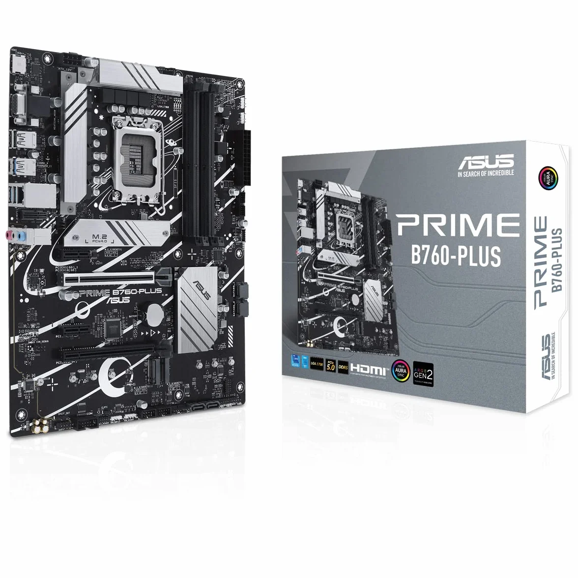 ASUS Prime B760-PLUS Scheda madre Intel LGA 1700 ATX, DDR5 PCIe 5.0, 3 slot M.2, Realtek 2.5Gb Ethernet, SATA 6 Gbps, USB 3.2 Gen 2 Type-C, Thunderbolt USB4, Aura Sync, Nero