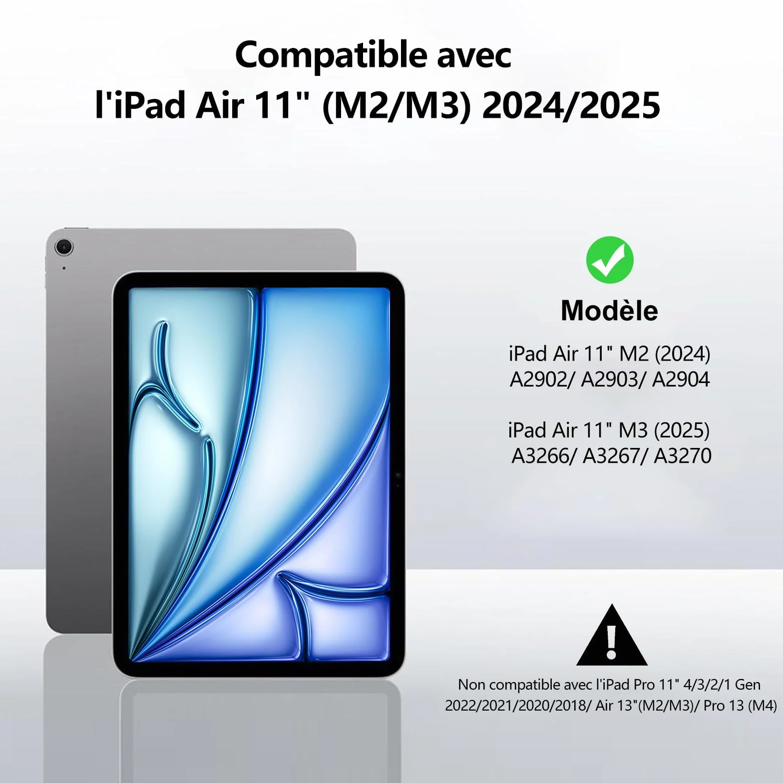 JADEMALL Custodia Tastiera per iPad Air 11 M2/M3/M4 2024/2025/2026, Italiano QWERTY Tastiera Bluetooth Magnetica Staccabile per iPad Air 11 M2/M3/M4 2024/2025/2026, Cielo blu