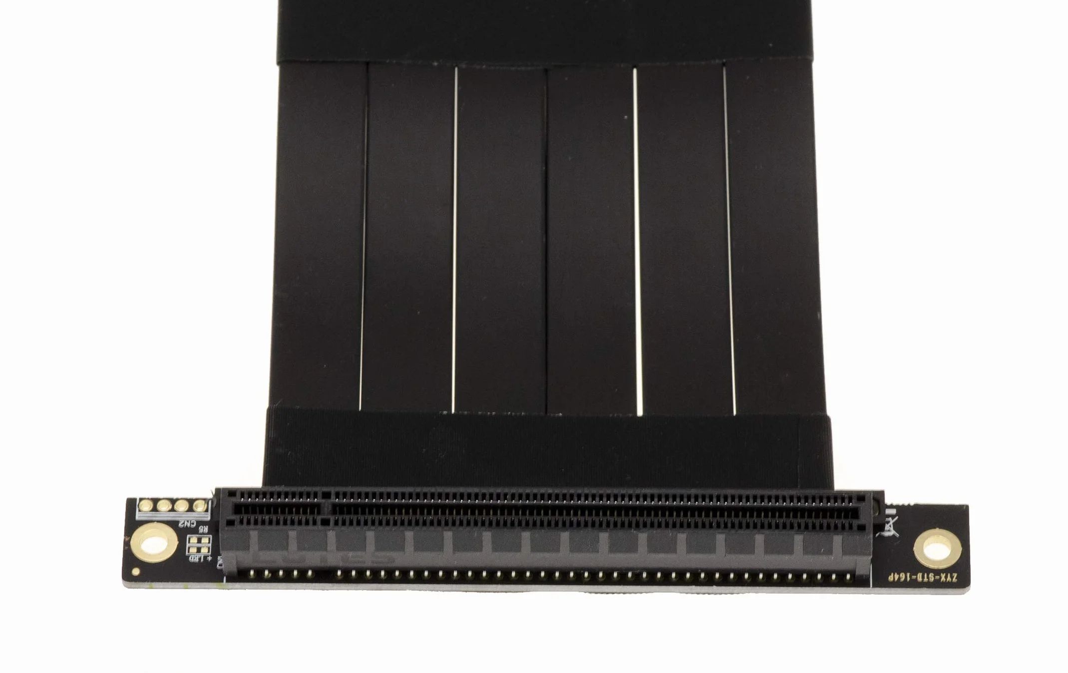 KALEA-INFORMATIQUE Riser di espansione per porta PCI Express x16 a porta PCIe x16 con cavo a nastro flessibile, schermato, compatibile con PCIe 3.0. Lunghezza totale 23 cm, angolo di 90 gradi