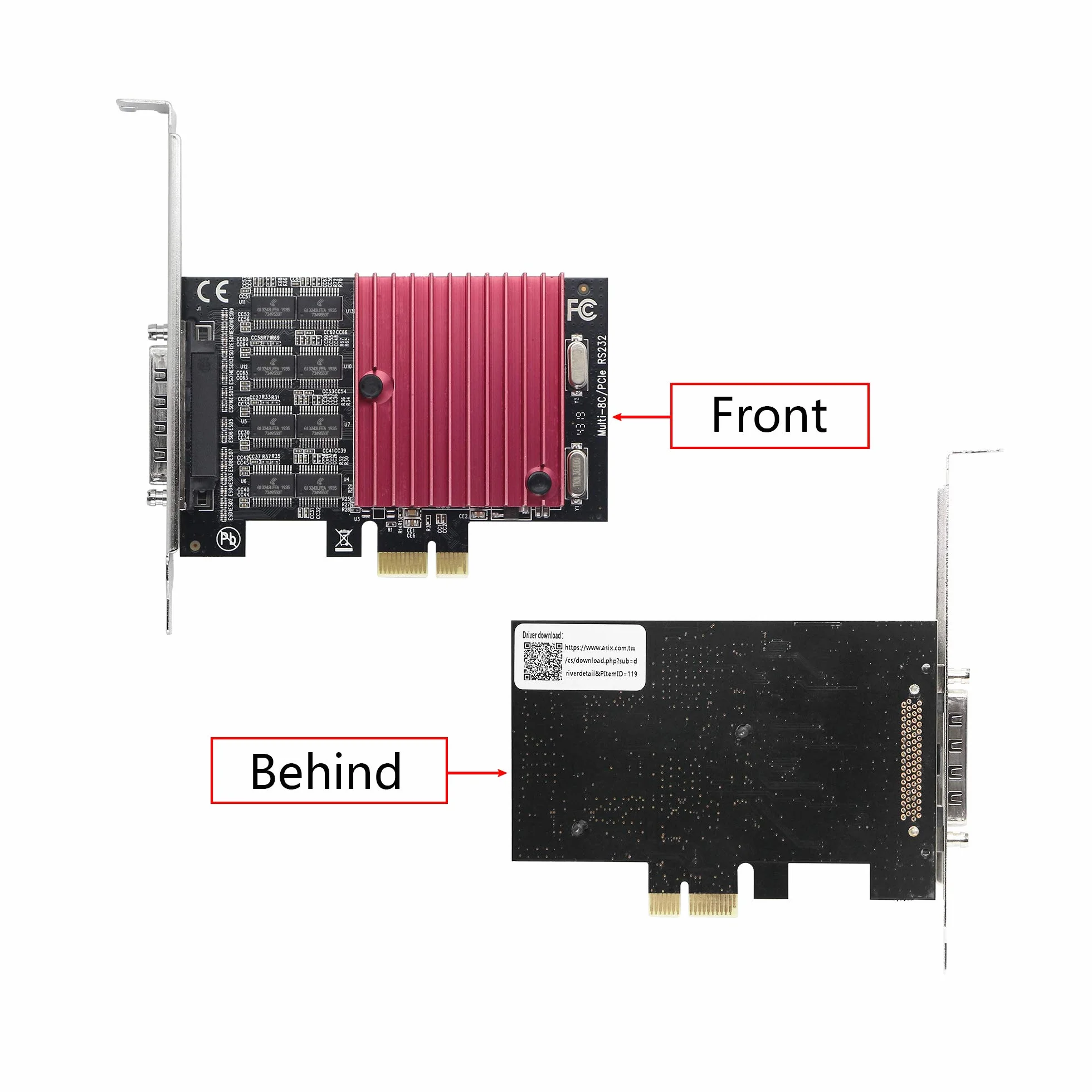 CERRXIAN Scheda di espansione RS232 da PCIE a porta, scheda seriale PCI-E X1 DB9, 8 Chipset PCI-Express Controller Card