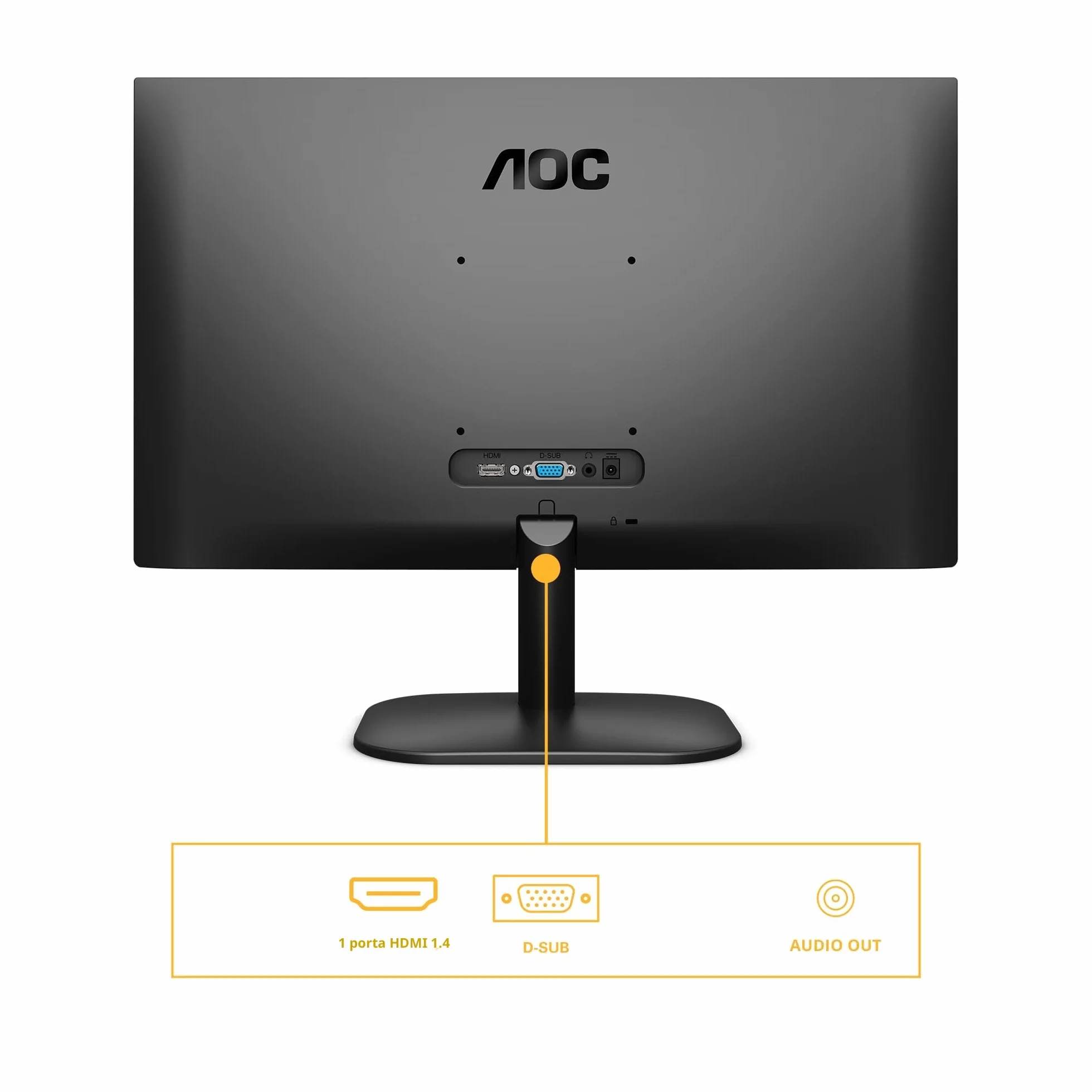 AOC 22B2H Monitor Italia LED da 21.5" VA Panel, FHD, 1920x1080, 75Kz, VGA, HDMI, Nero, 22 inch FHD VA 75Hz, HDMI - VGA, No Speakers