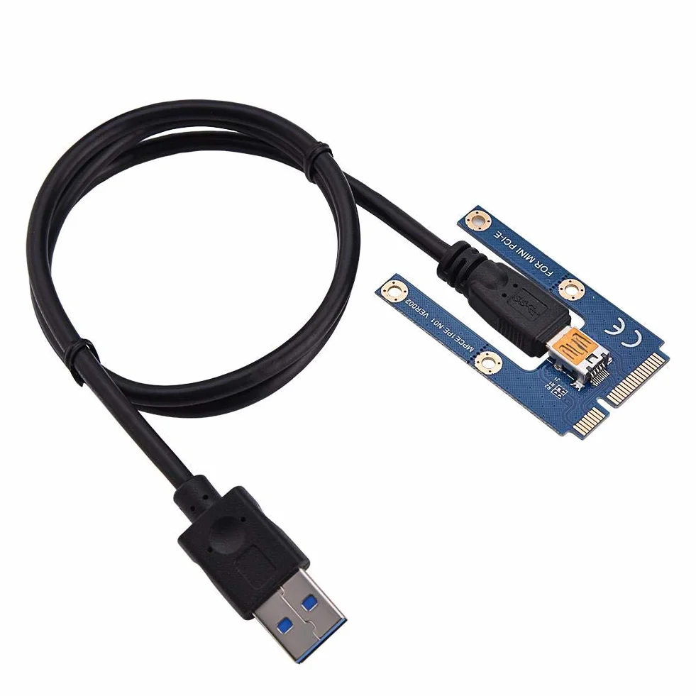 Mini adattatore PCI-E 16X, riser extender mini da PCI-E a PCI Express16x con 4 condensatori a stato solido e interfaccia 6 pin per l'estrazione di schede video