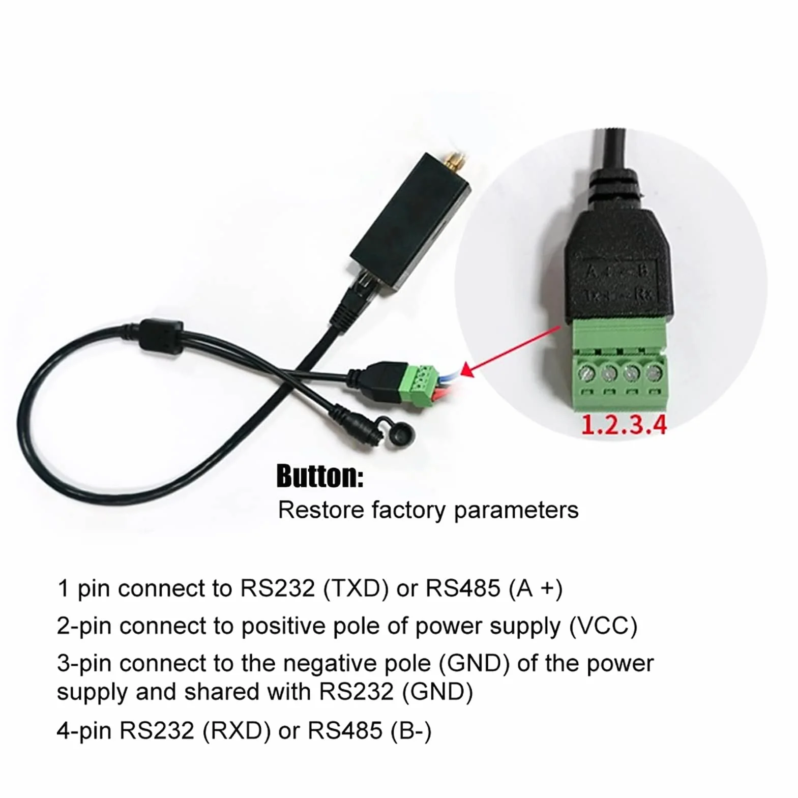 Server Seriale WiFi con Antenna Integrata, Modulo Comunicazione Wireless RJ45 Ethernet