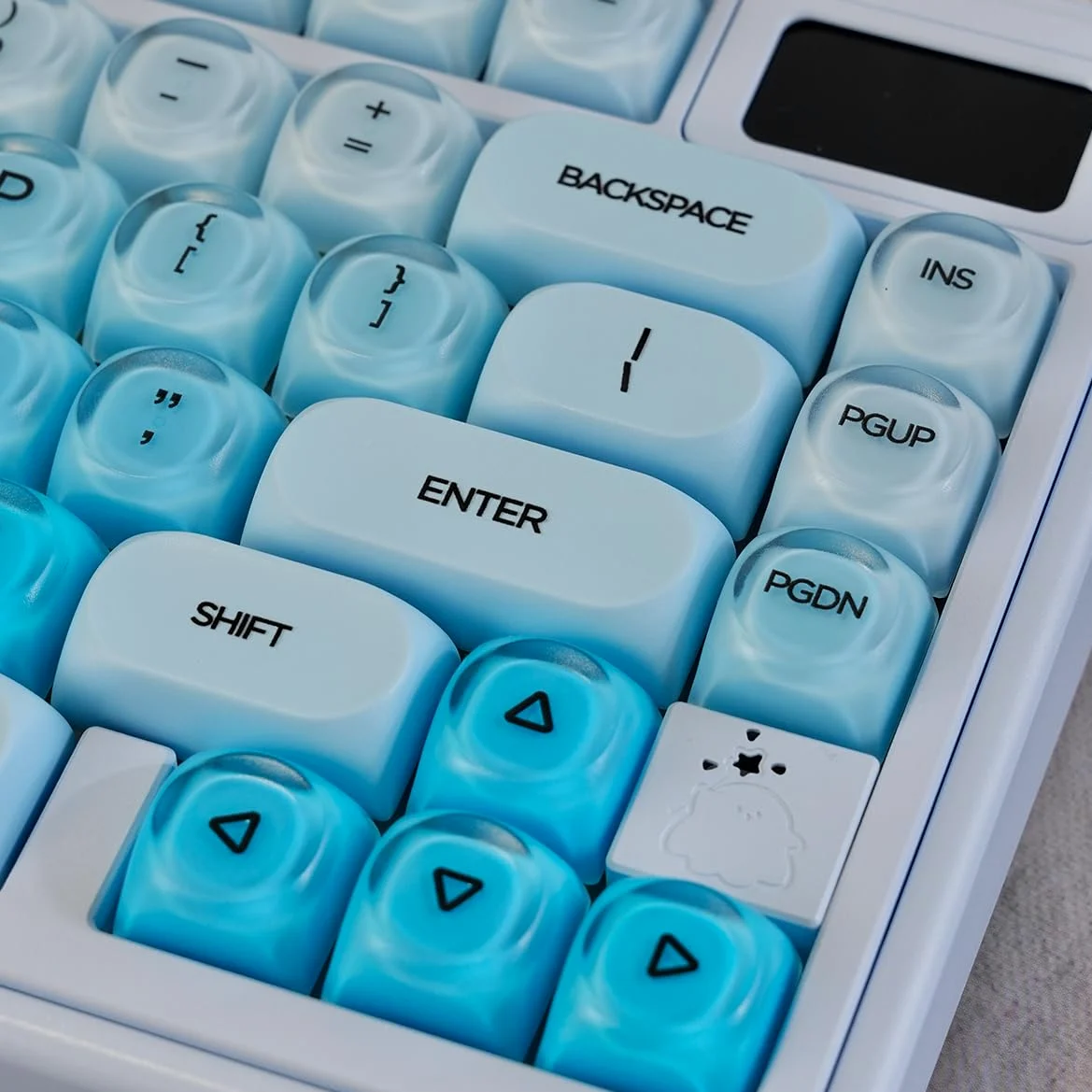 132 tasti MOA Profile Keycaps PBT Cherry Profile Blue Jelly Keycaps Set compatibile con tastiera Wooting 61/64/87/104/108 Cherry Mx Switch tastiere meccaniche