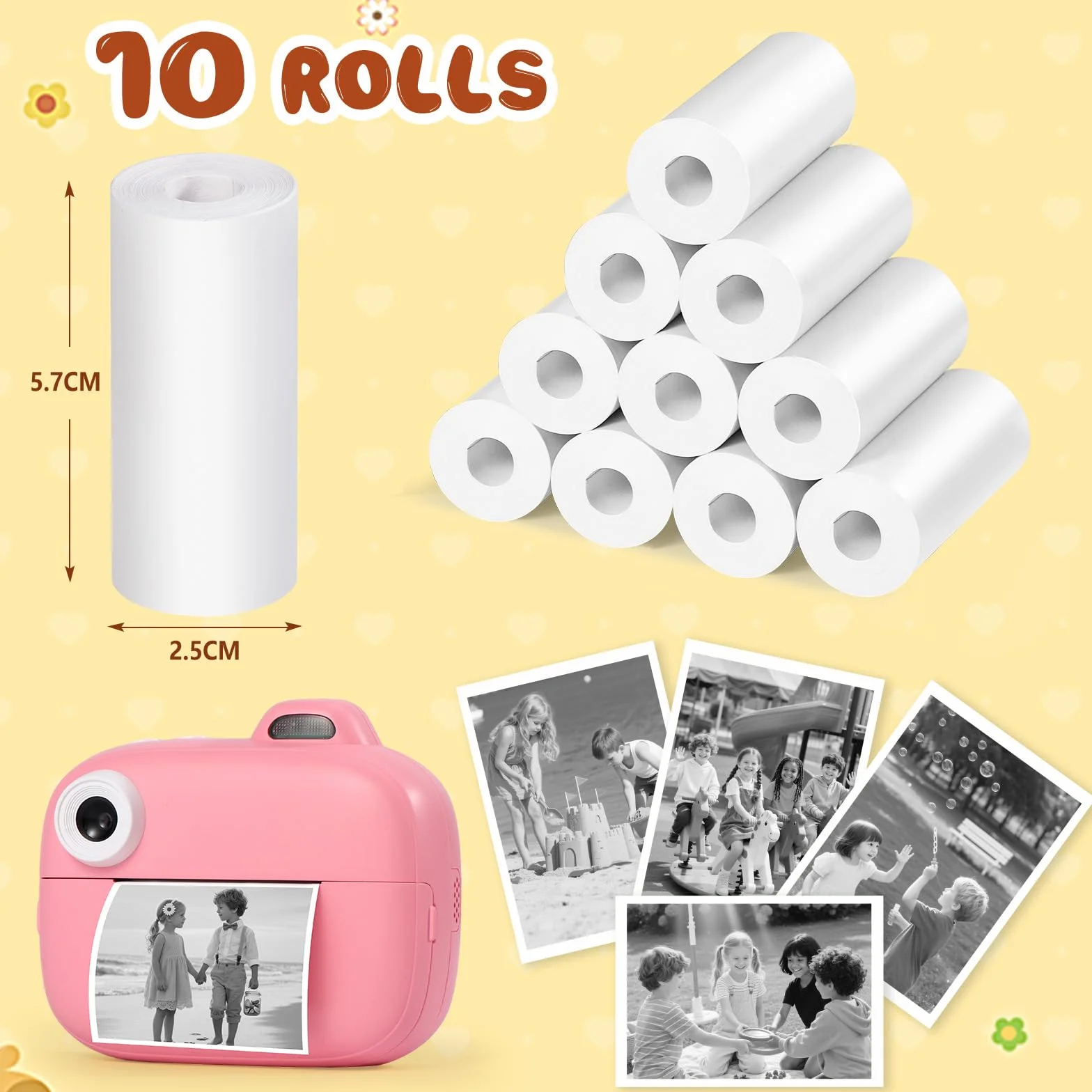 Diboniur 10 Rotoli Carta Termica per Macchina Fotografica Bambini Istantanea