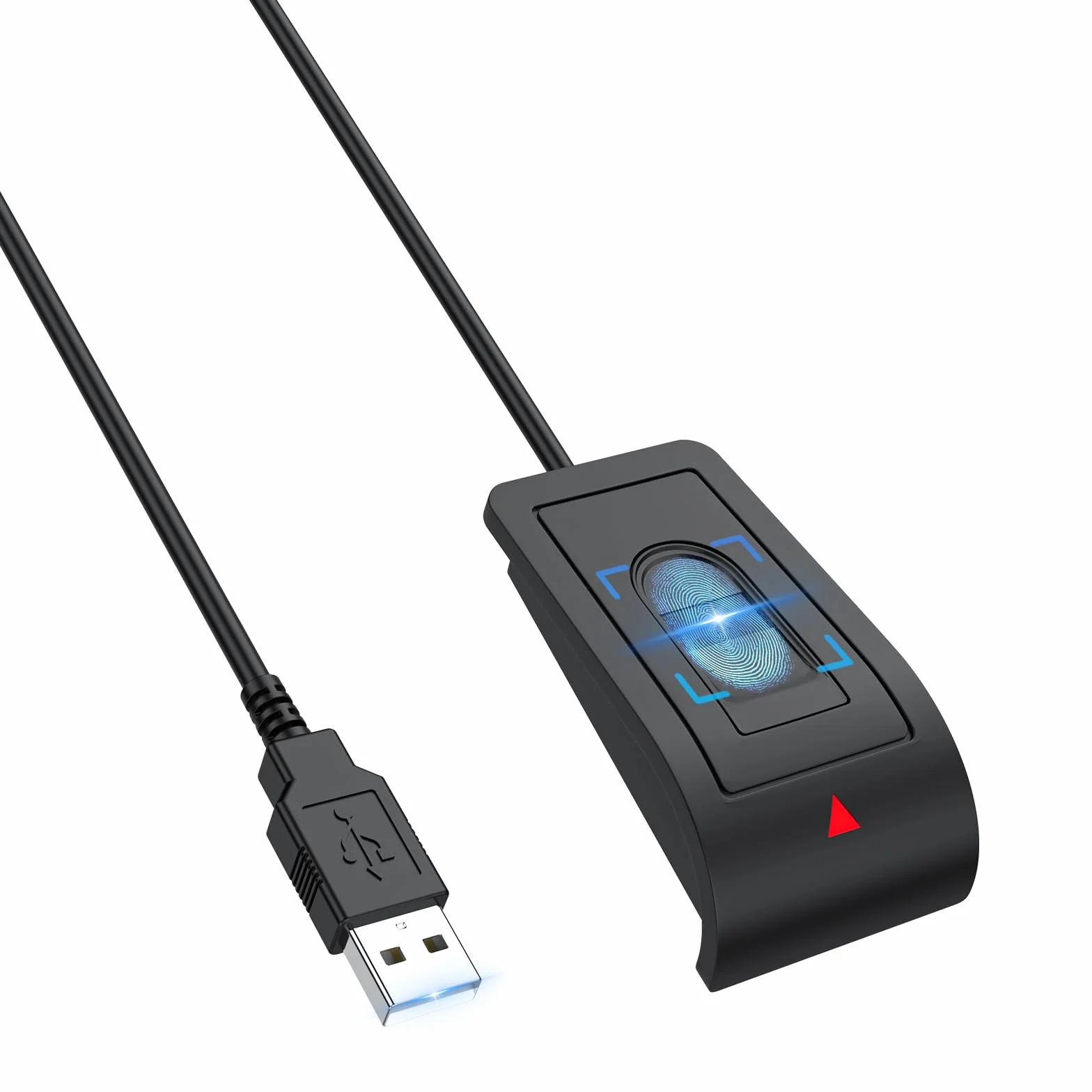 Rocketek Lettore Impronte Digitali USB-A per Windows 10/11, Sensore di sicurezza con cavo di prolunga (1,5 m),360 Gradi lettore impronte digitali funzionamento senza password,Supporta fino a 10 ID