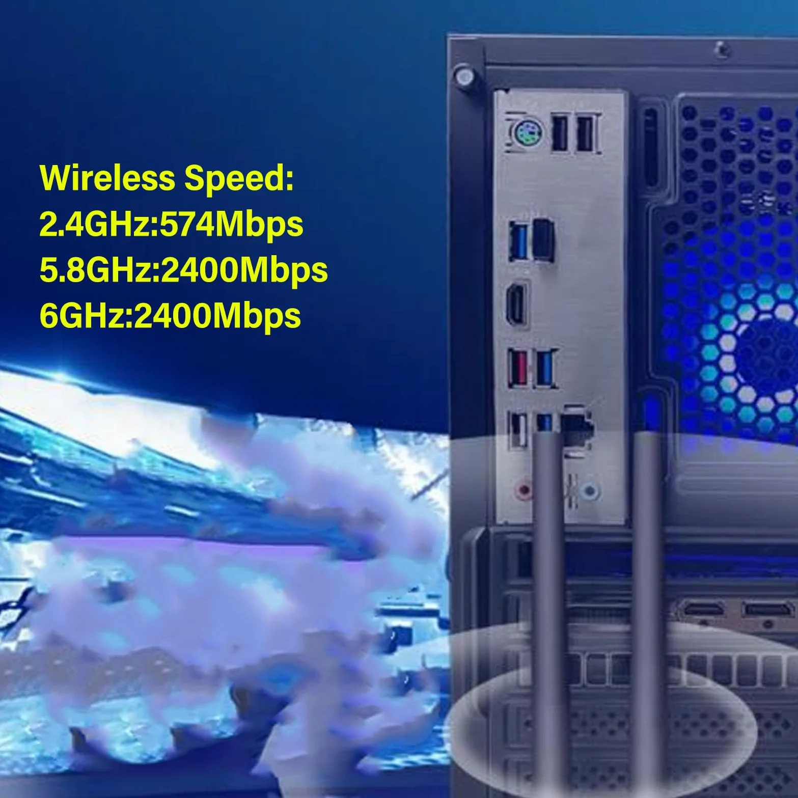 Scheda WiFi 6, 3 Bande 2.4G 5.8G 6G PCIE Scheda di Rete WiFi Wireless Bluetooth 5.3 Stabilizzare AX210 per PC Desktop per 10 11