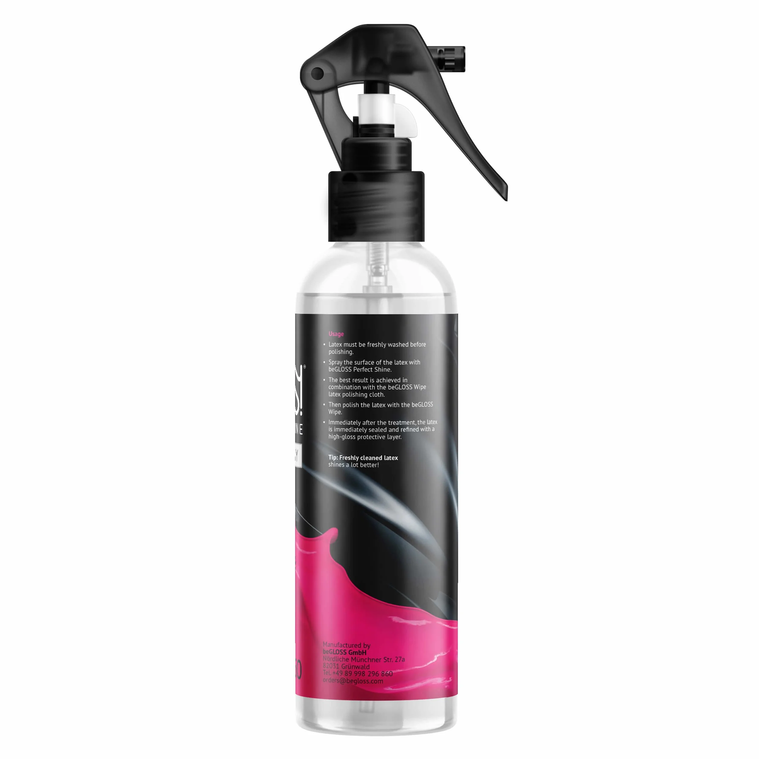 Begloss perfetto Shine Premium spray & Wipe Latex Polish High Gloss Shine lubrificante per polacco Care lattice gomma