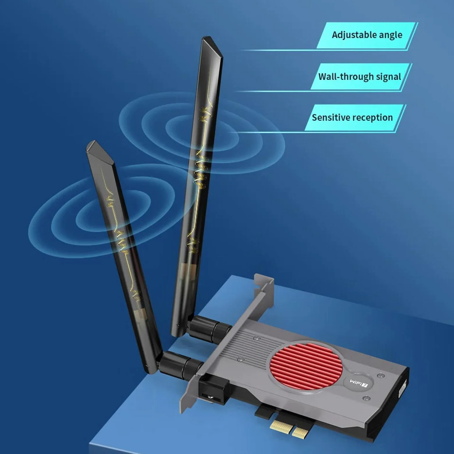 Scheda WiF, Scheda di Rete Cordless WiF con Bluetooth 5.4, WiF 7 BE200 Adattatore Cordless a 3 Bande 8774Mbps PCIe Tripla Banda 2.4G/5G/6GHz con 2 Antenne Ad Alto Guadagno per PC