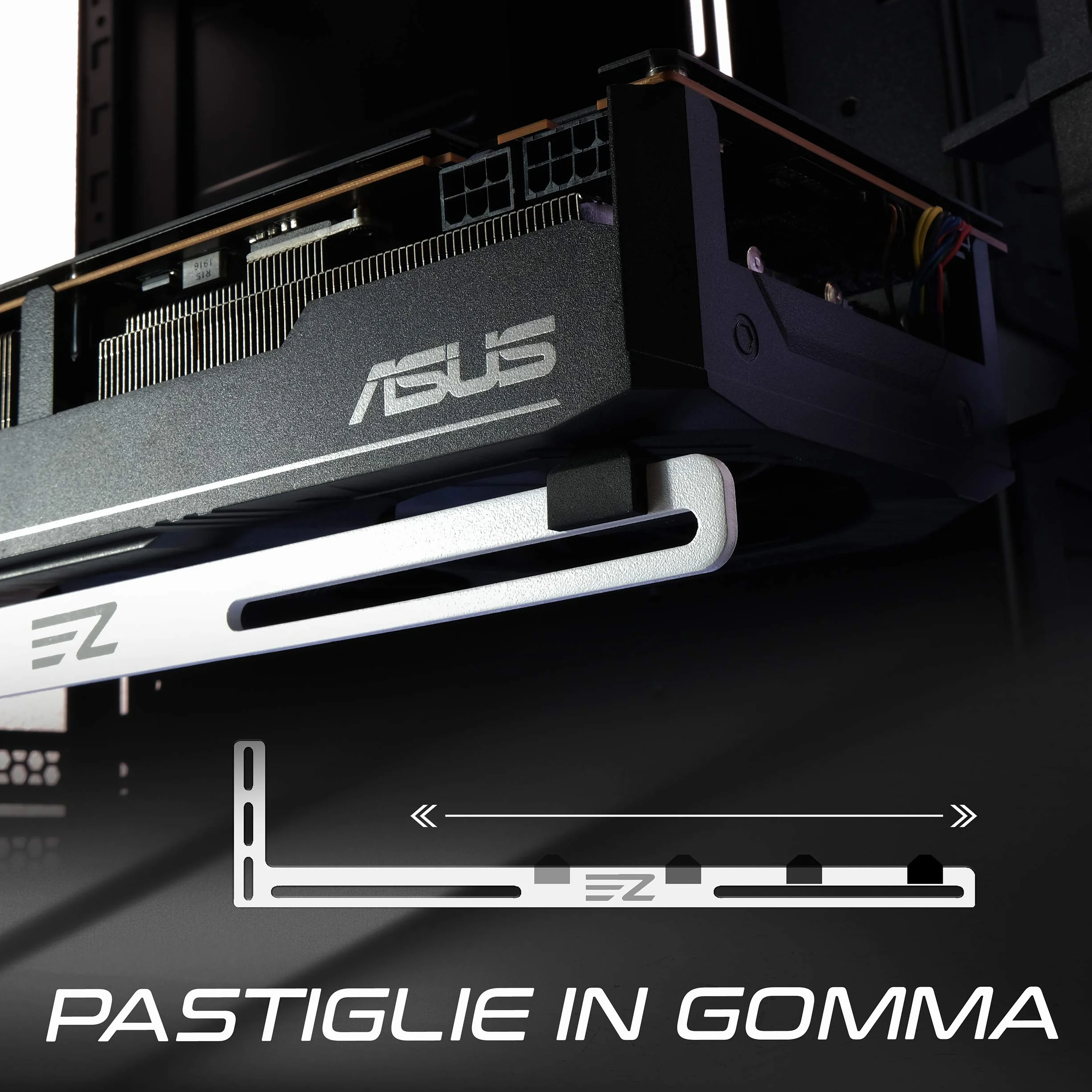 EZDIY-FAB Scheda Grafica Scheda Video per Supporti a Staffa GPU Supporto a Sfera/Custodia per Telaio, Alluminio Anodizzato in Alluminio, Carte Singole o Doppie-Bianca