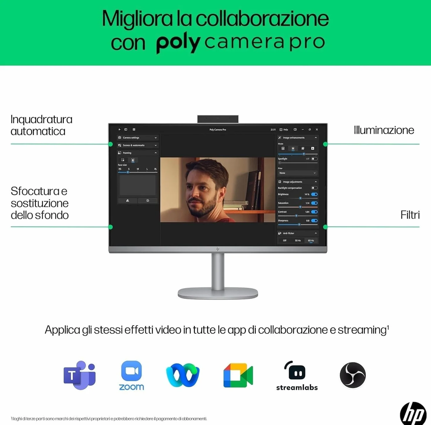HP Omnistudio X 27-cs0000sl All-in-One Intel Core Ultra 5-125H Intel Evo 16GB RAM 1TB SSD 27" IPS FHD Antiriflesso Windows 11 Grigio