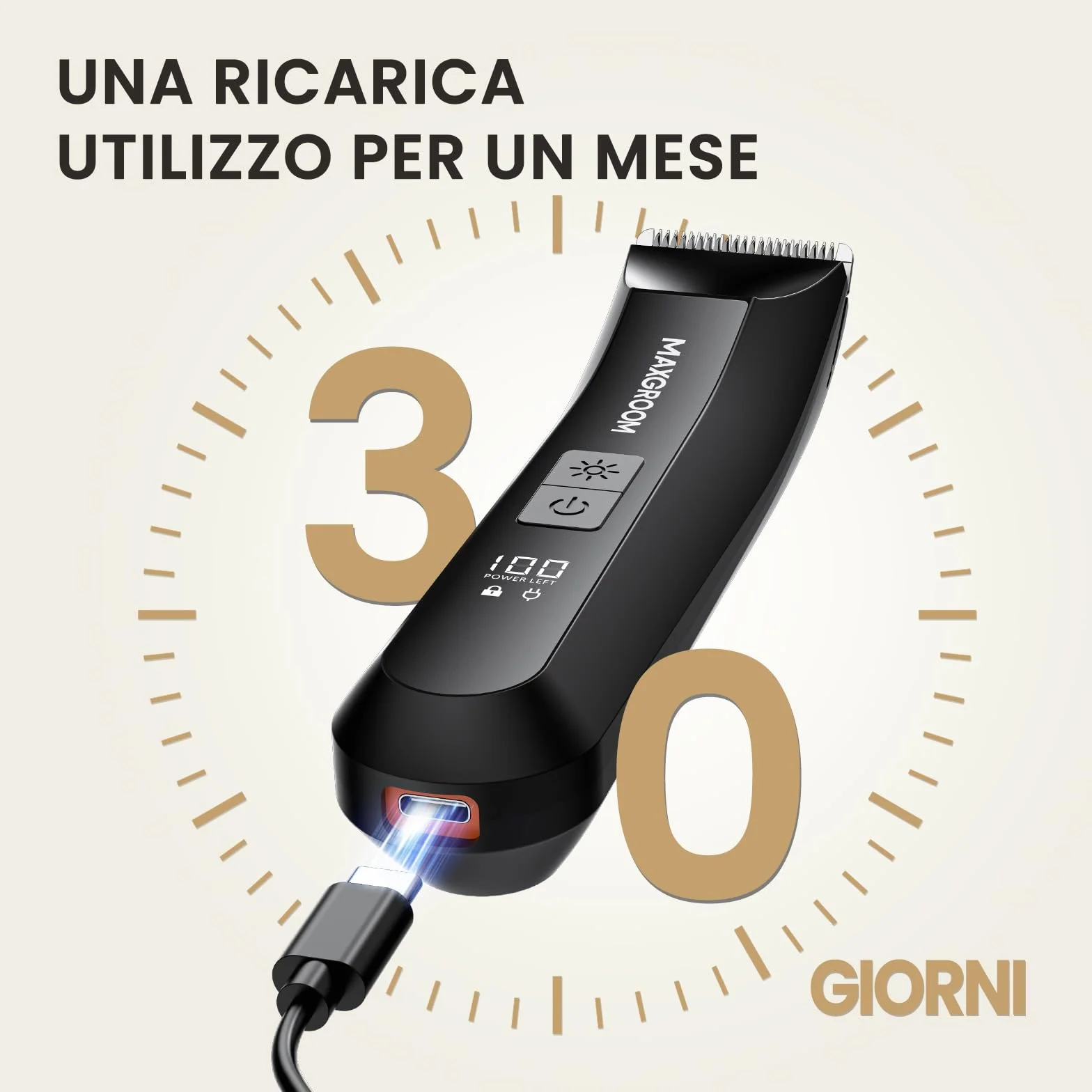 MAXGROOM Rasoio Elettrico Corpo Uomo Depilatore Intimo Ricaricabile Uso Umido e Asciutto