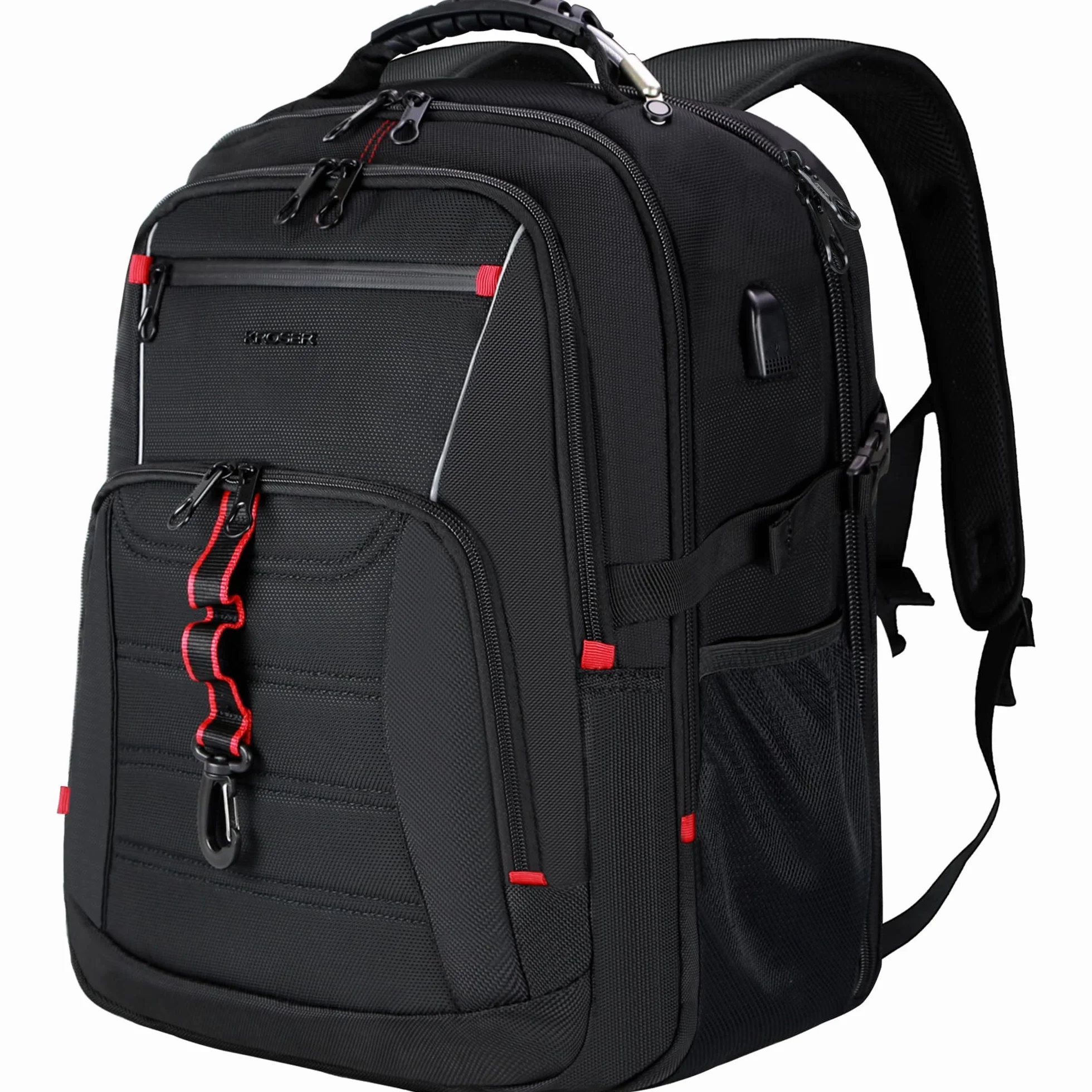 KROSER Zaino da uomo, 18,4 pollici, XXXL, con tasche RFID porta e impermeabile portatile per/viaggio/università/affari/college/uomini/donne Laptop Backpack