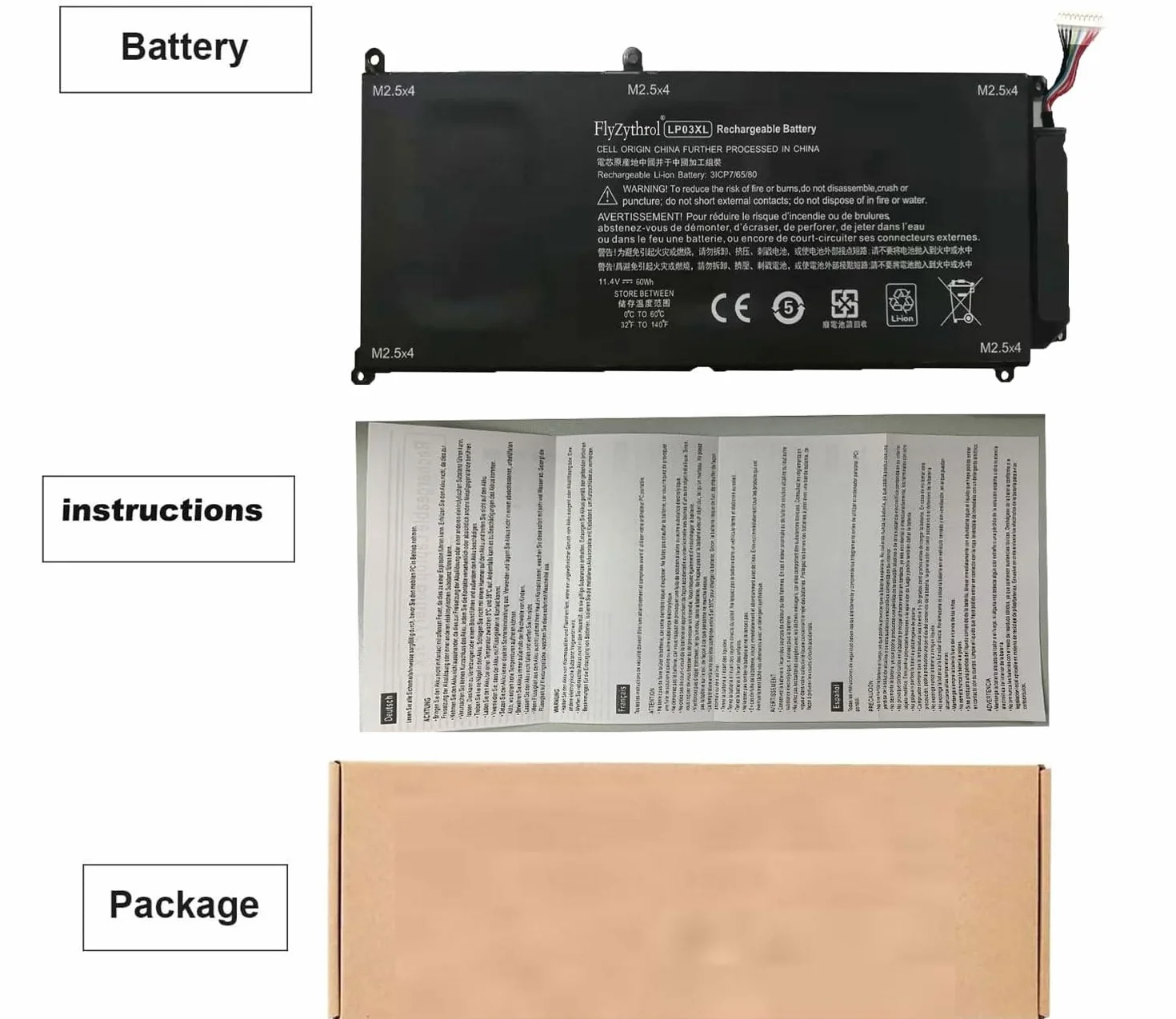 60Wh LP03XL Batteria Compatibile con HP Envy 15-AE 15T-AE000 TPN-C122 15-ae100 TPN-C124 Envy M6-P M6-P113DX 807211-241 805094-005 TPN-C121 HSTNN-DB6X 804072-241 807211-121 807211-221