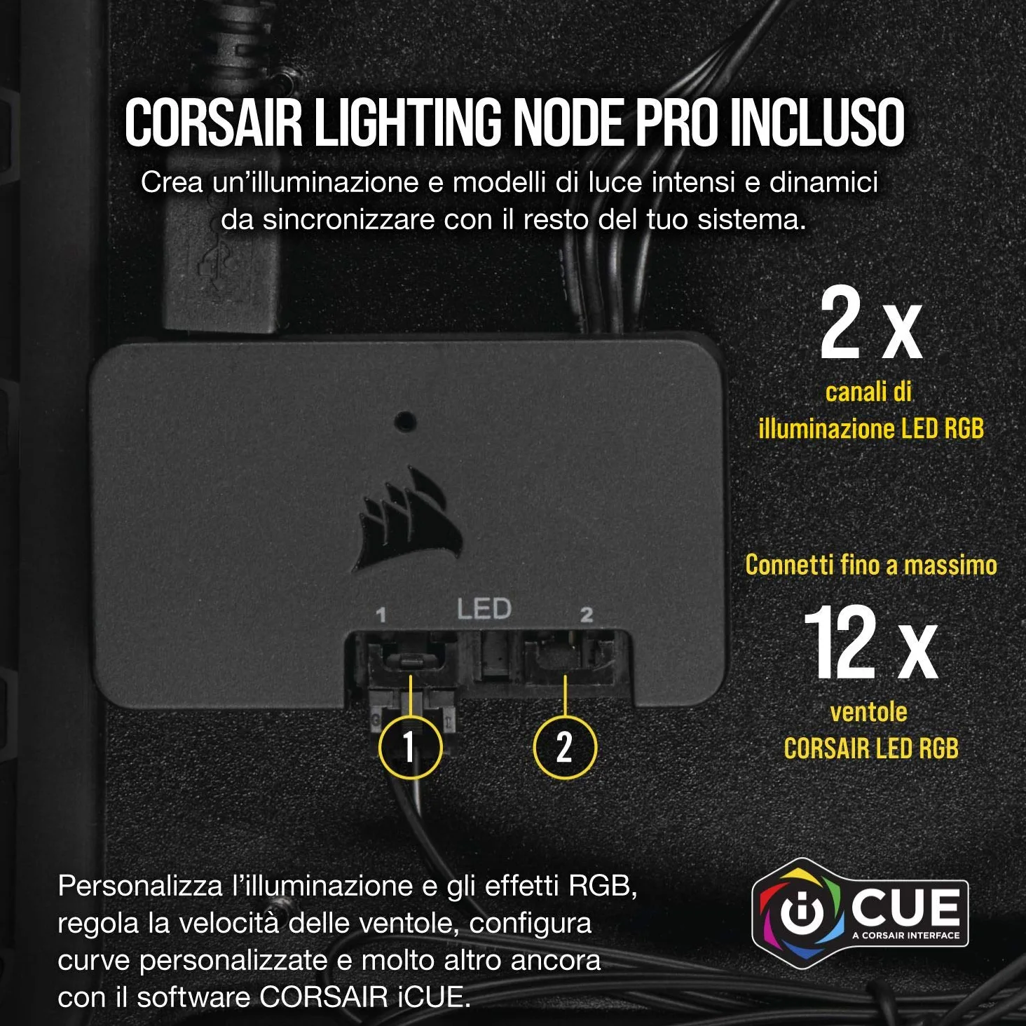 Corsair CO-9050072-WW Ventola per Case, Nero, 3 x 120 mm