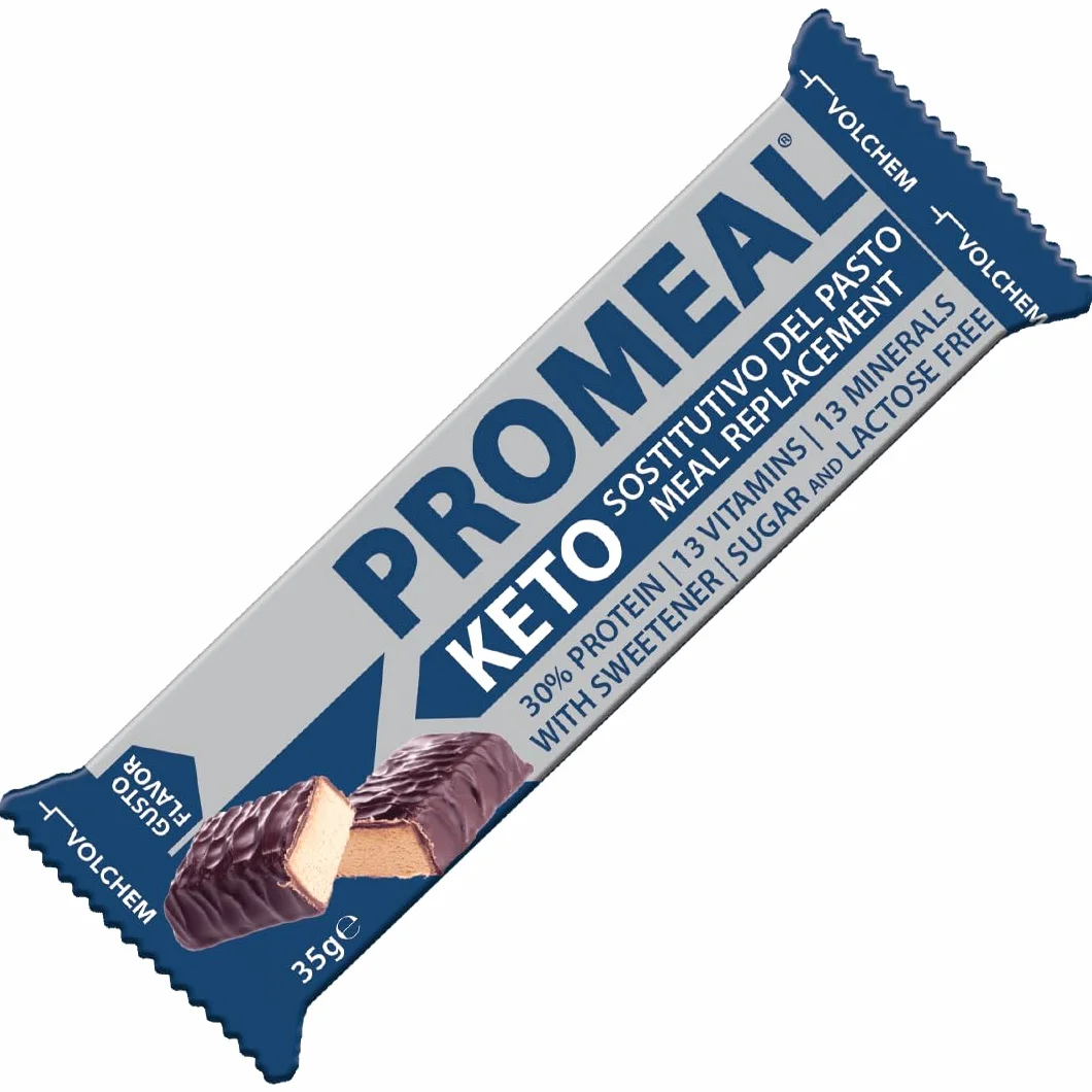 Volchem Promeal Keto Barretta Proteica Ketogenica 30 Barrette Cacao
