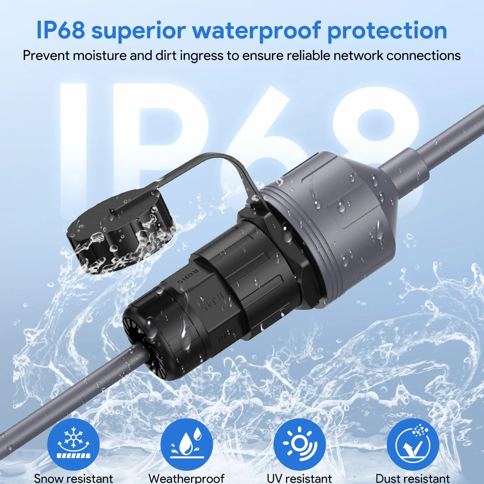 XLTTYWL Adattatore Ethernet Gen 3/Mini per Starlink - Accoppiatore di Estensione Impermeabile per Gen3 Standard SPX a RJ45, Compatibile con V3/Mini Dishy (Confezione da 2)