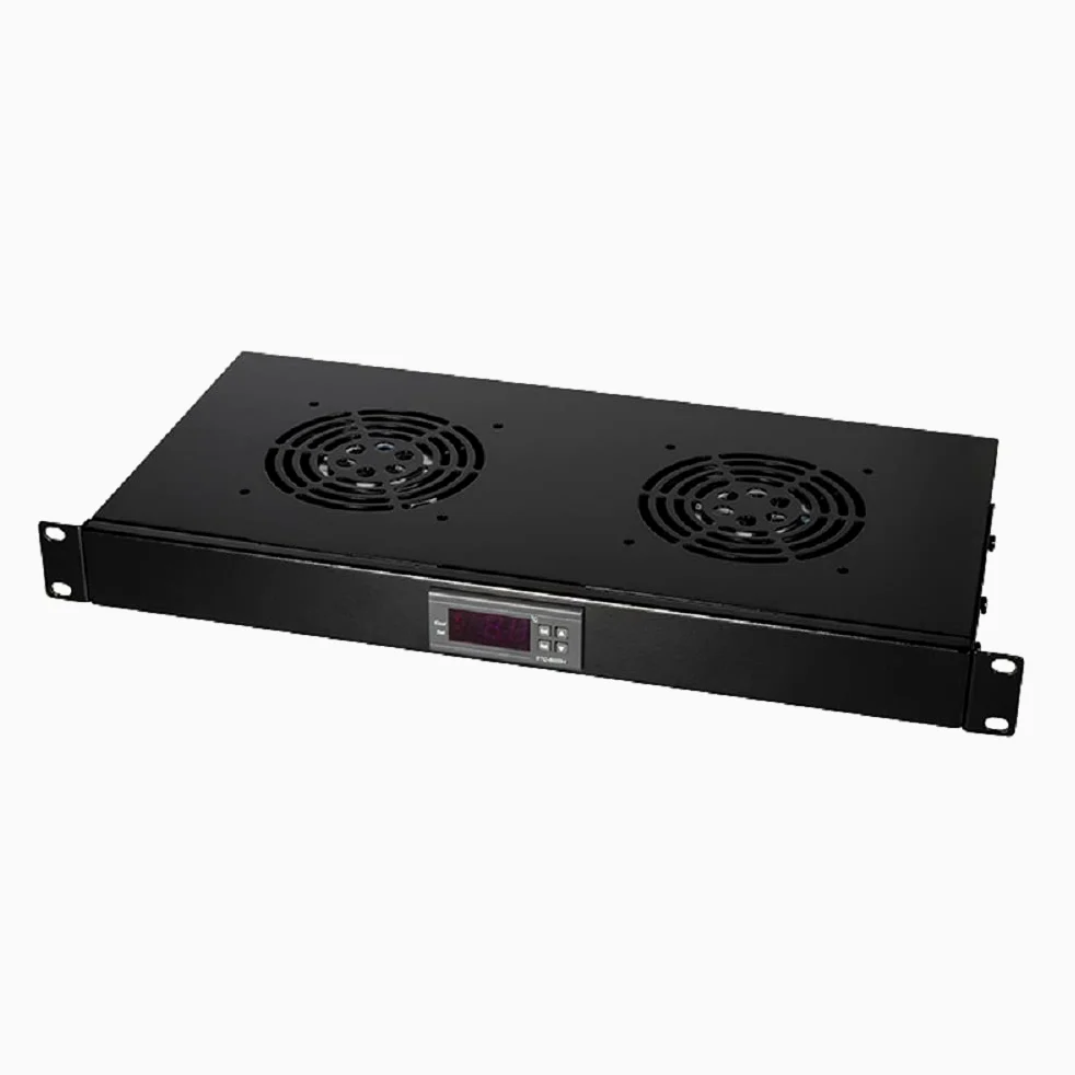 LogiLink FAU02FB ventola con termostato (2 ventole, 220/240 V, 48,3 cm) Nero