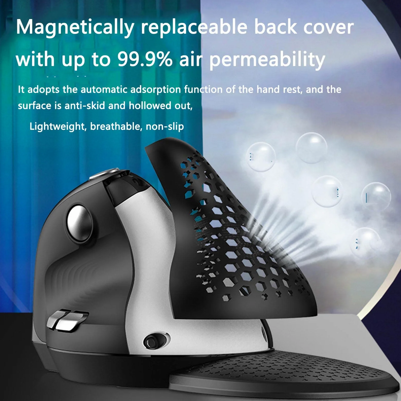 Mouse wireless per computer portatile, USB Bluetooth ricaricabile, design ergonomico verticale, 2,4 GHz, dispositivo di puntamento con rotella per pollice fotoelettrico