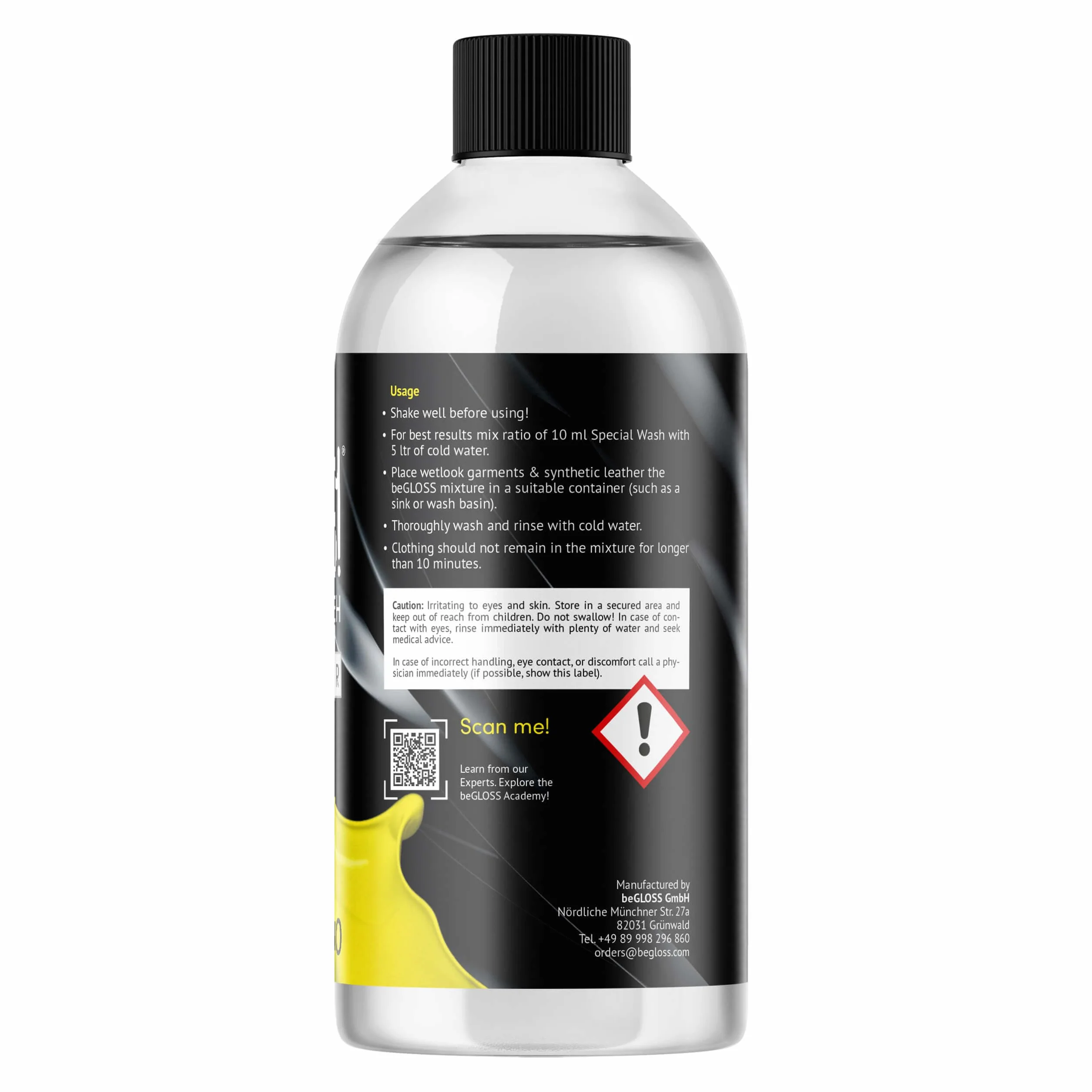 beGLOSS Special Wash Ecopelle 500 ml detergente delicato per abbigliamento Wetlook & Pu