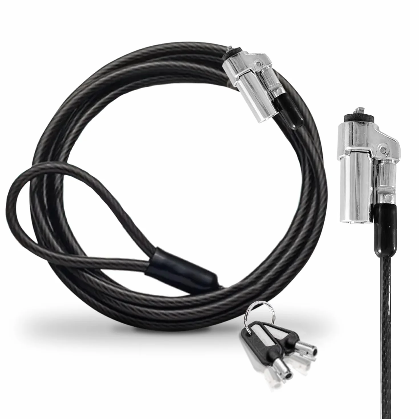 Cable Technologies Cavo di Sicurezza Nano Acciaio antifurto 180 cm per Notebook, Slot di Sicurezza Kensington Nanosaver, Chiusura a Chiave, 2 Chiavi, Blocco di Protezione Nano Saver, Rivestimento PVC