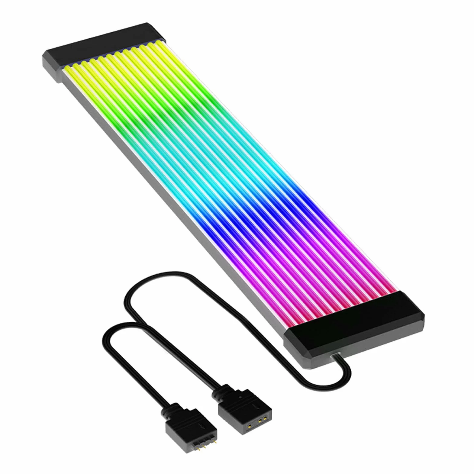 Cavo di Prolunga di Alimentazione RGB, Cavo di Alimentazione della Scheda Madre ARGB, Cavo PSU Sincronizzato da 5 V a 3 Pin con Tubo in Silicone Morbido (X12 Wide (per cavo a 24
