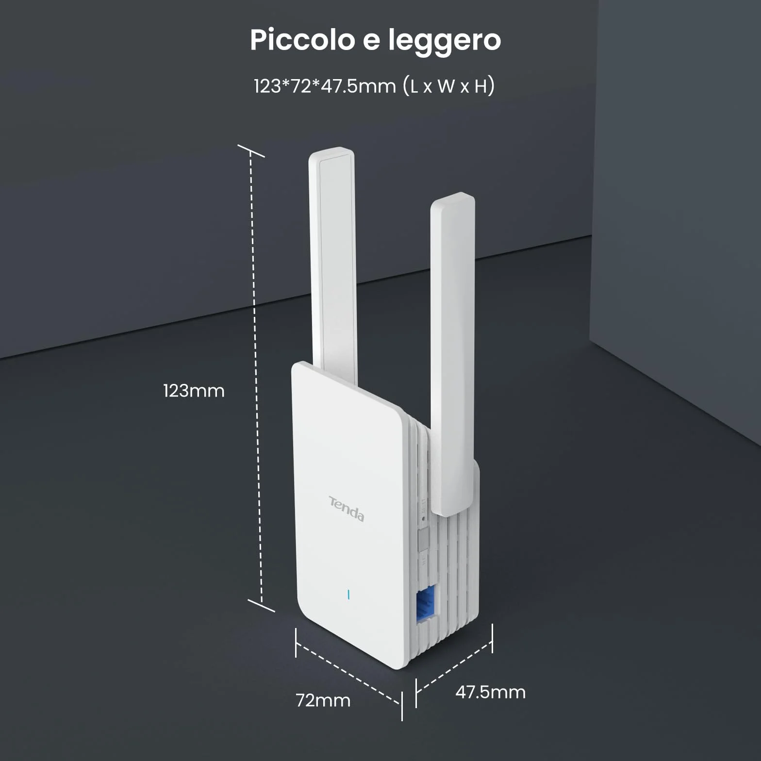 Tenda A33 Ripetitore WiFi 6 AX3000, Amplificatore WiFi 6 Doble Band Gigabit, Modalità AP, Pulsante WPS, LED Segnale Intelligente