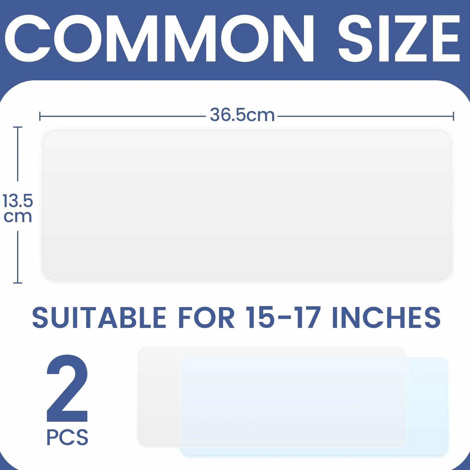 Confezione da 2 coperture per tastiera, 15 – 17 pollici, protezione antipolvere per tastiera, in silicone, vestibilità universale, lavabile, flessibile (trasparente e blue)