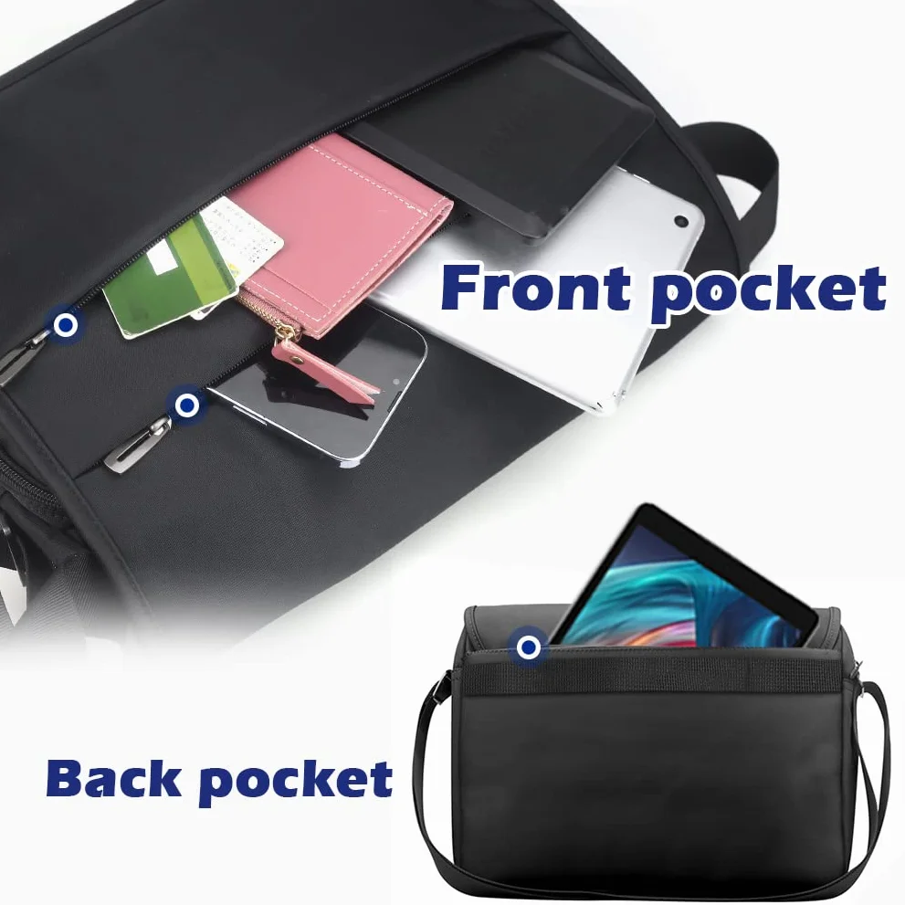 SPAHER Borsa Porta PC Borse Messenger per PC portatili Borsa a Tracolla per Laptop Grande da 14 pollici Lavoro Business Office Borsa da Viaggio Impermeabile Sacchetto del Messaggero Nero